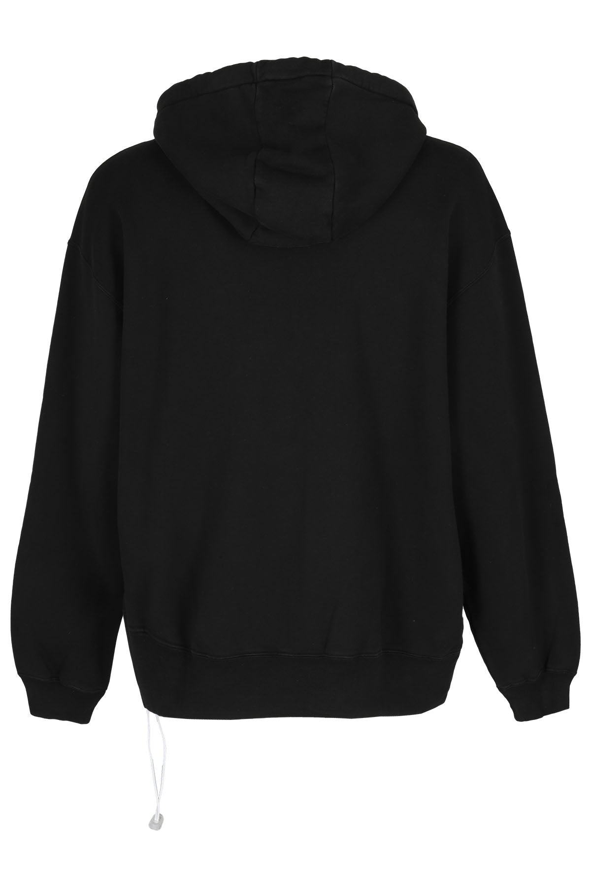 Drawstring Hoodie Black Cotone Felpa