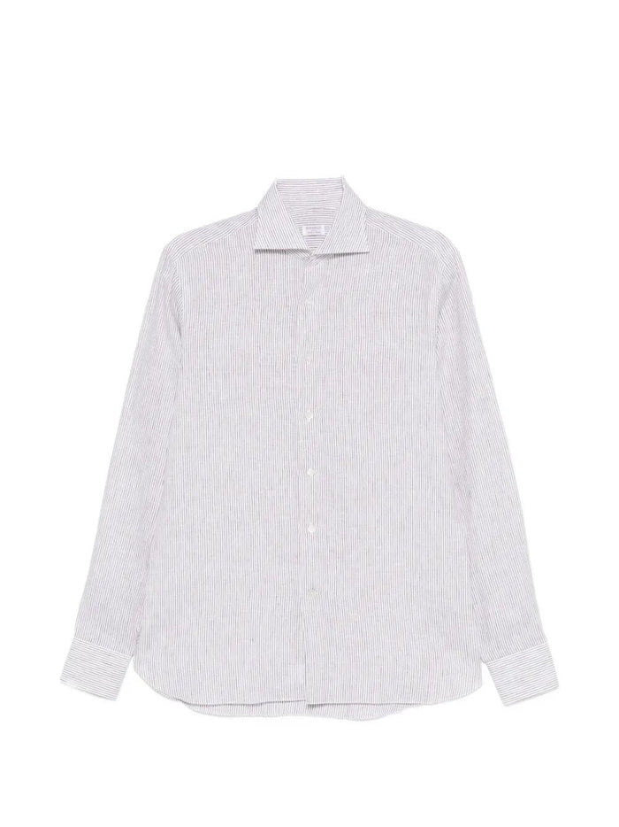 Shirt Brown Cotone Lino