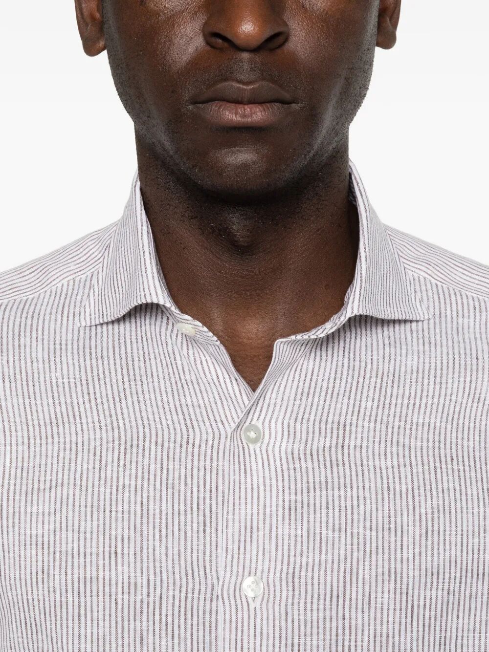Shirt Brown Cotone Lino