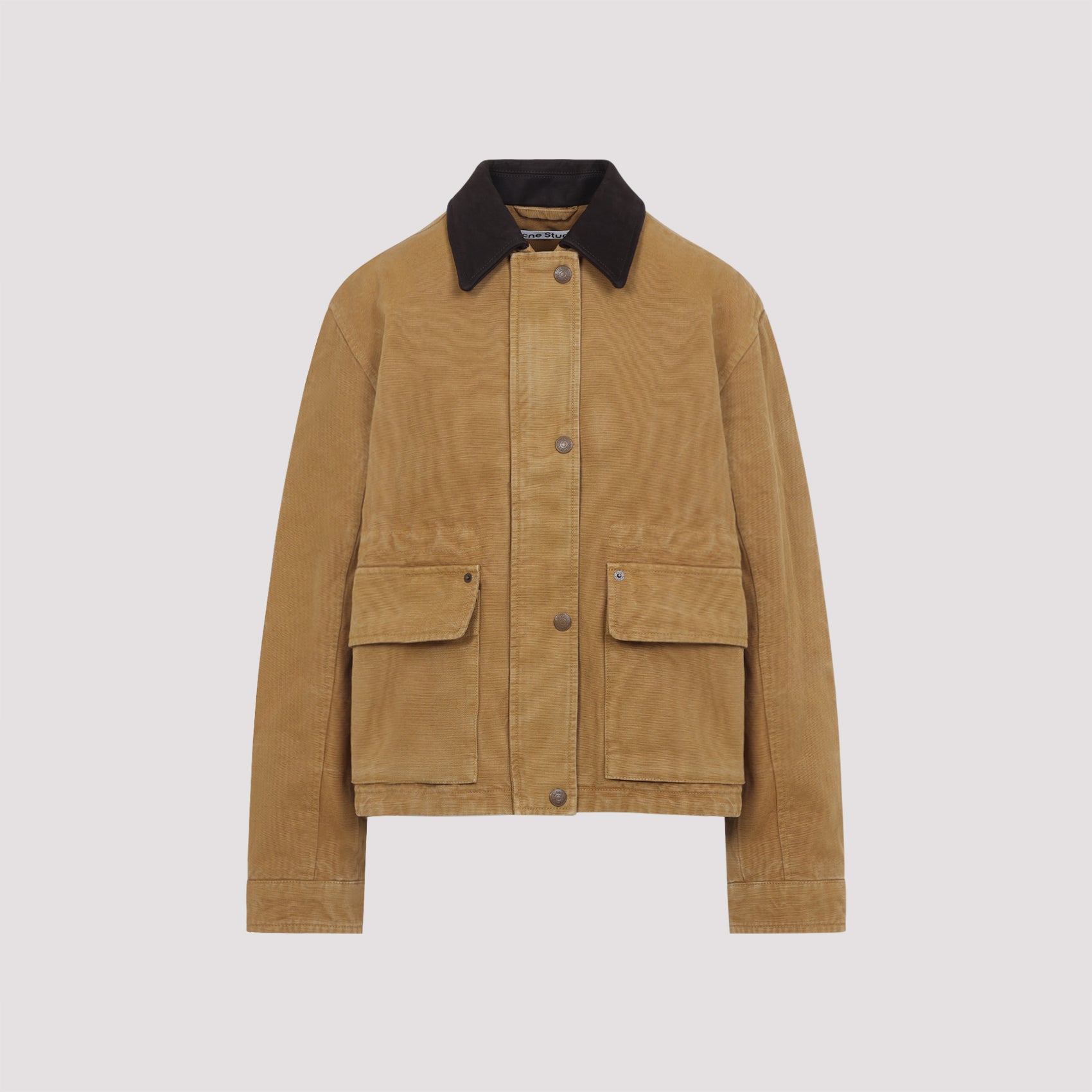 Fn-Wn-Outw001193 Jacket Brown Cotton