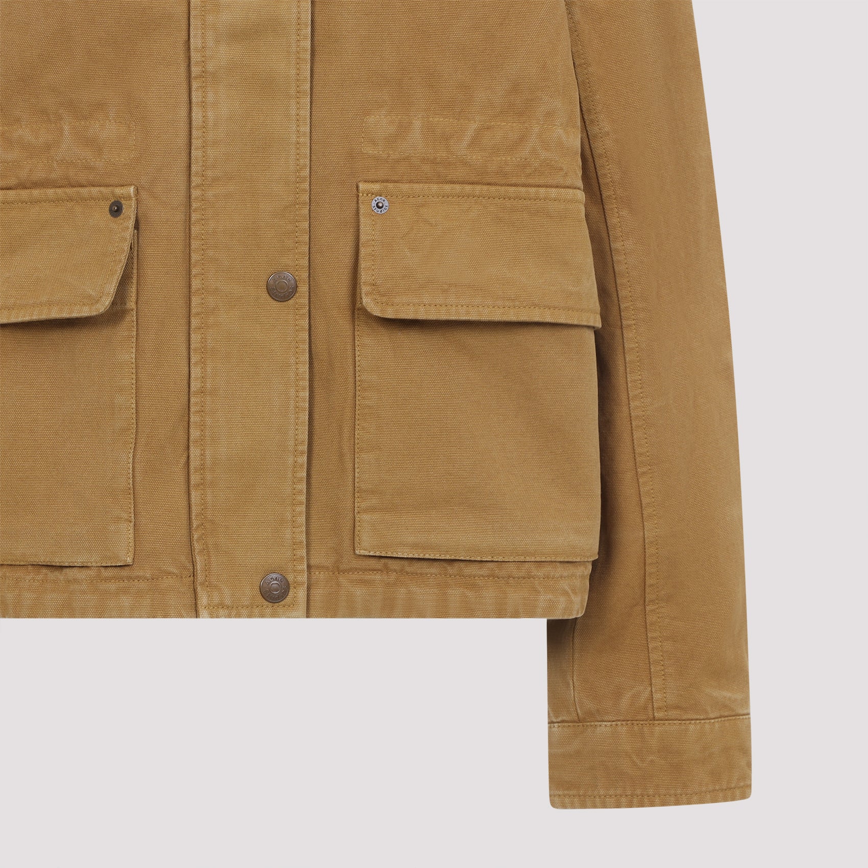 Fn-Wn-Outw001193 Jacket Brown Cotton