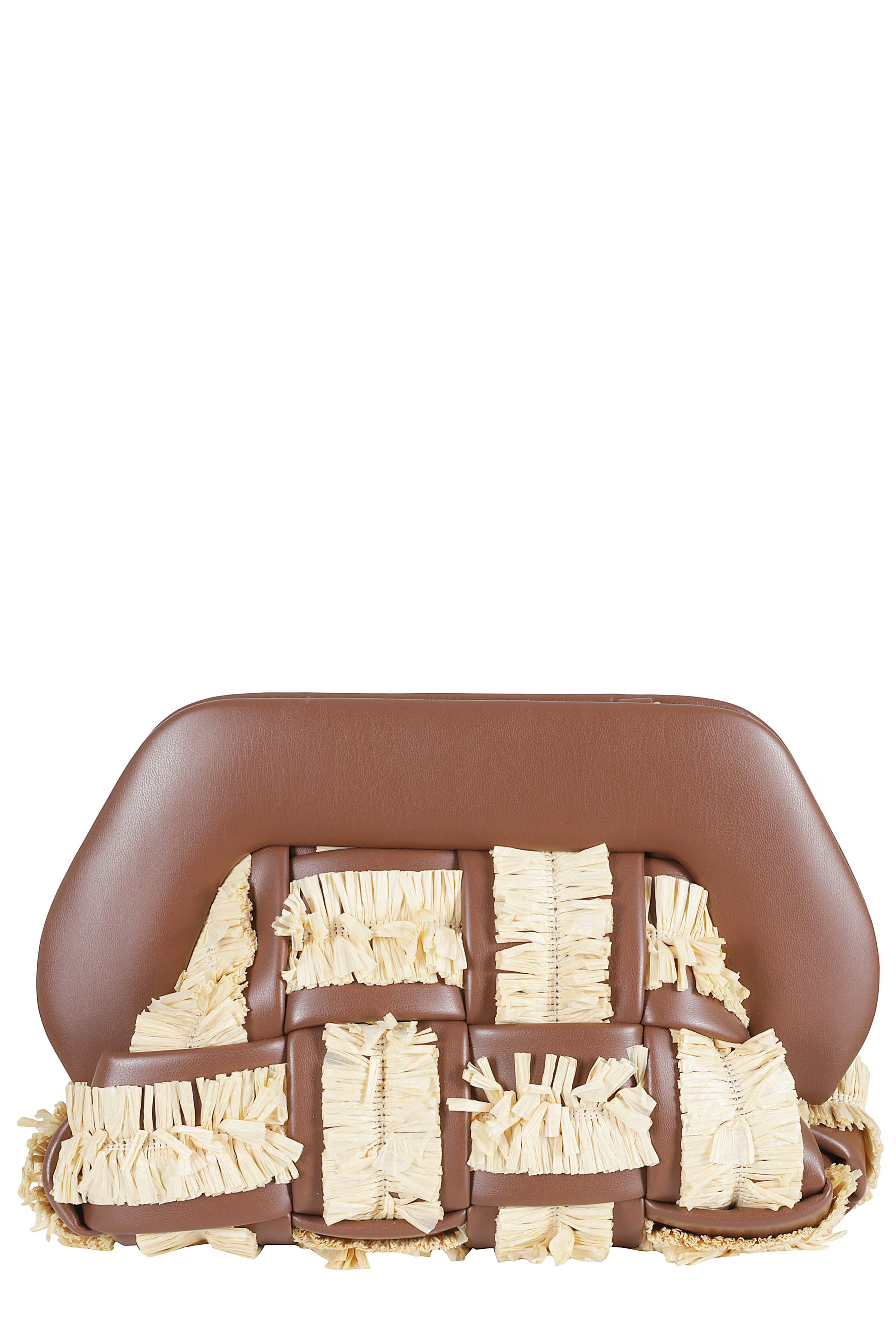 Bios Medium Intreccio Rafia Brown Vegan Leather Borsa