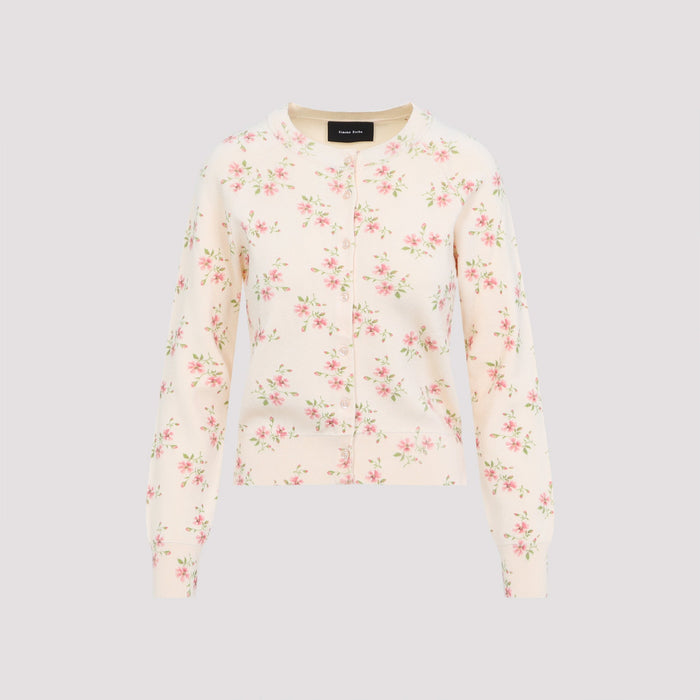 Simone Rocha Shrunken Tiny Flower Cardigan Viscose