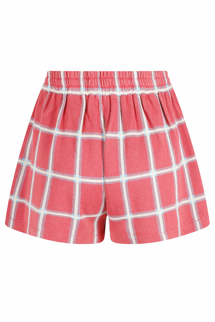 Picnic Plaid Short Red Seta Lino