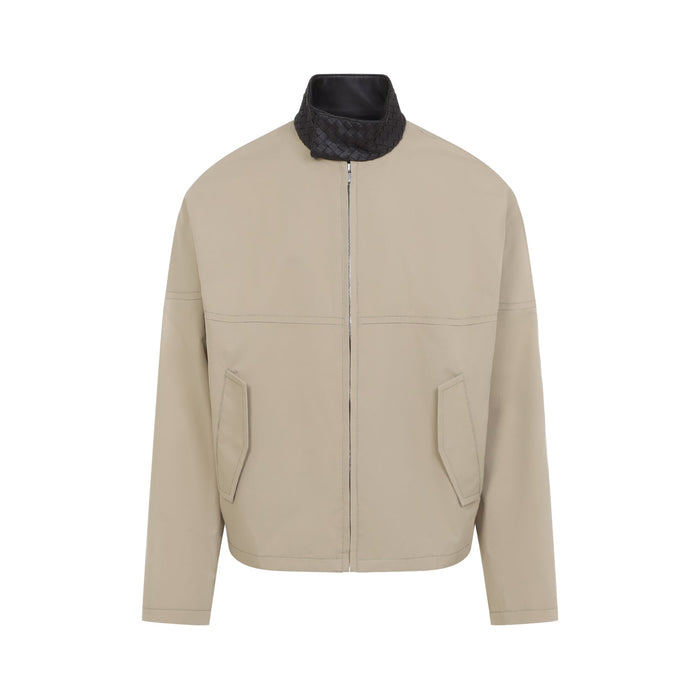 Intrecciato Collar Zip Jacket Cotton