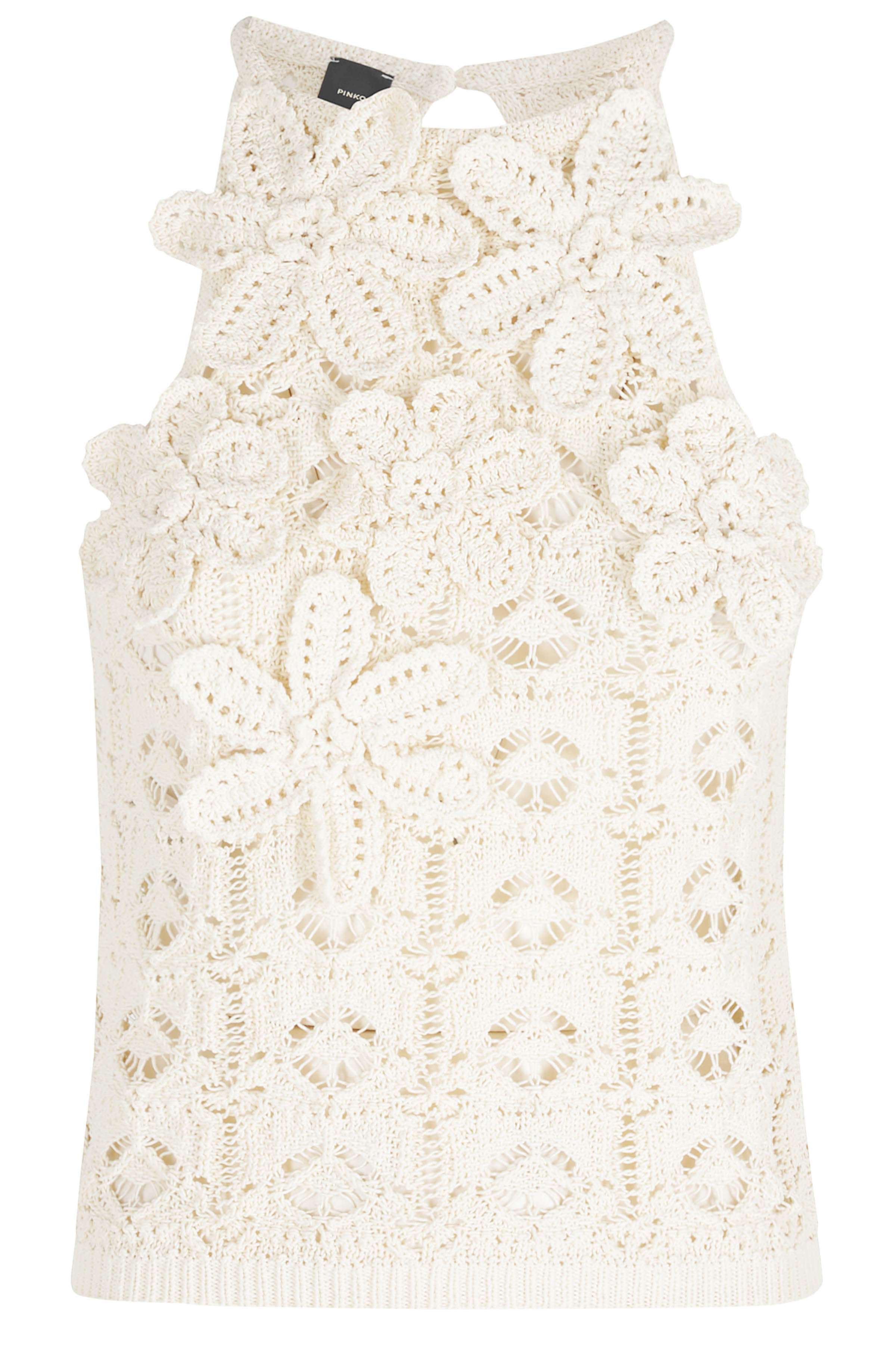 Nymphaea Top Crochet Nude & Neutrals Cotone Nylon
