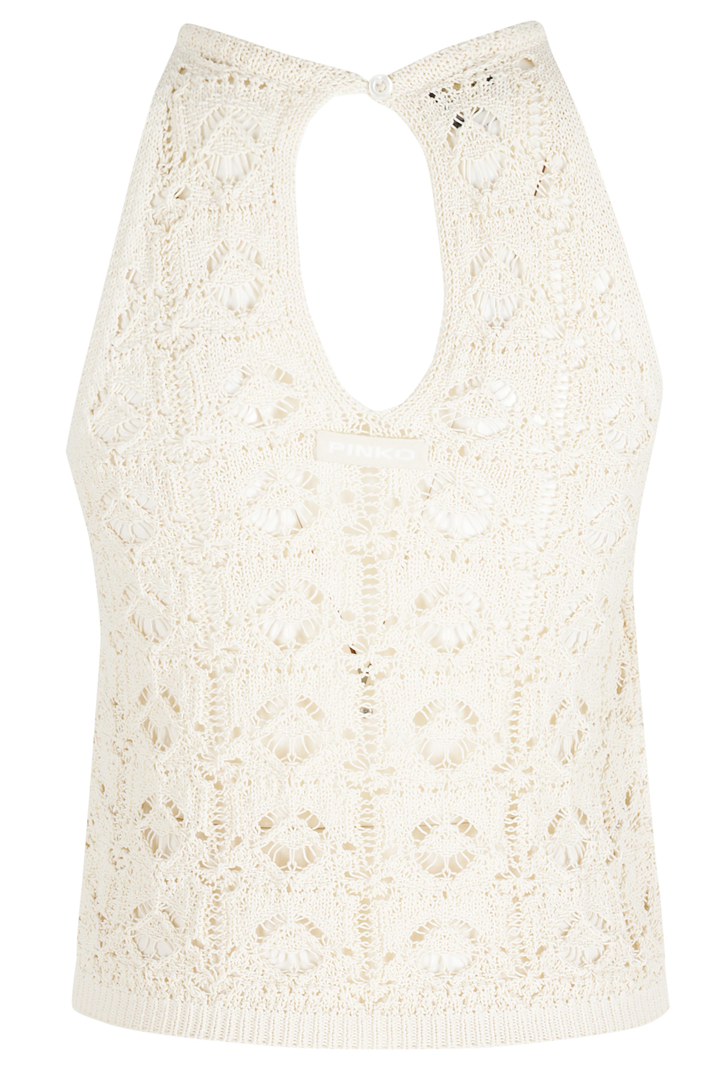 Nymphaea Top Crochet Nude & Neutrals Cotone Nylon