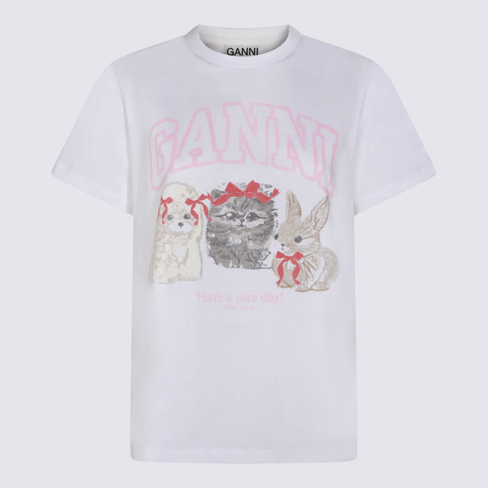 GANNI T-shirts and Polos White _co