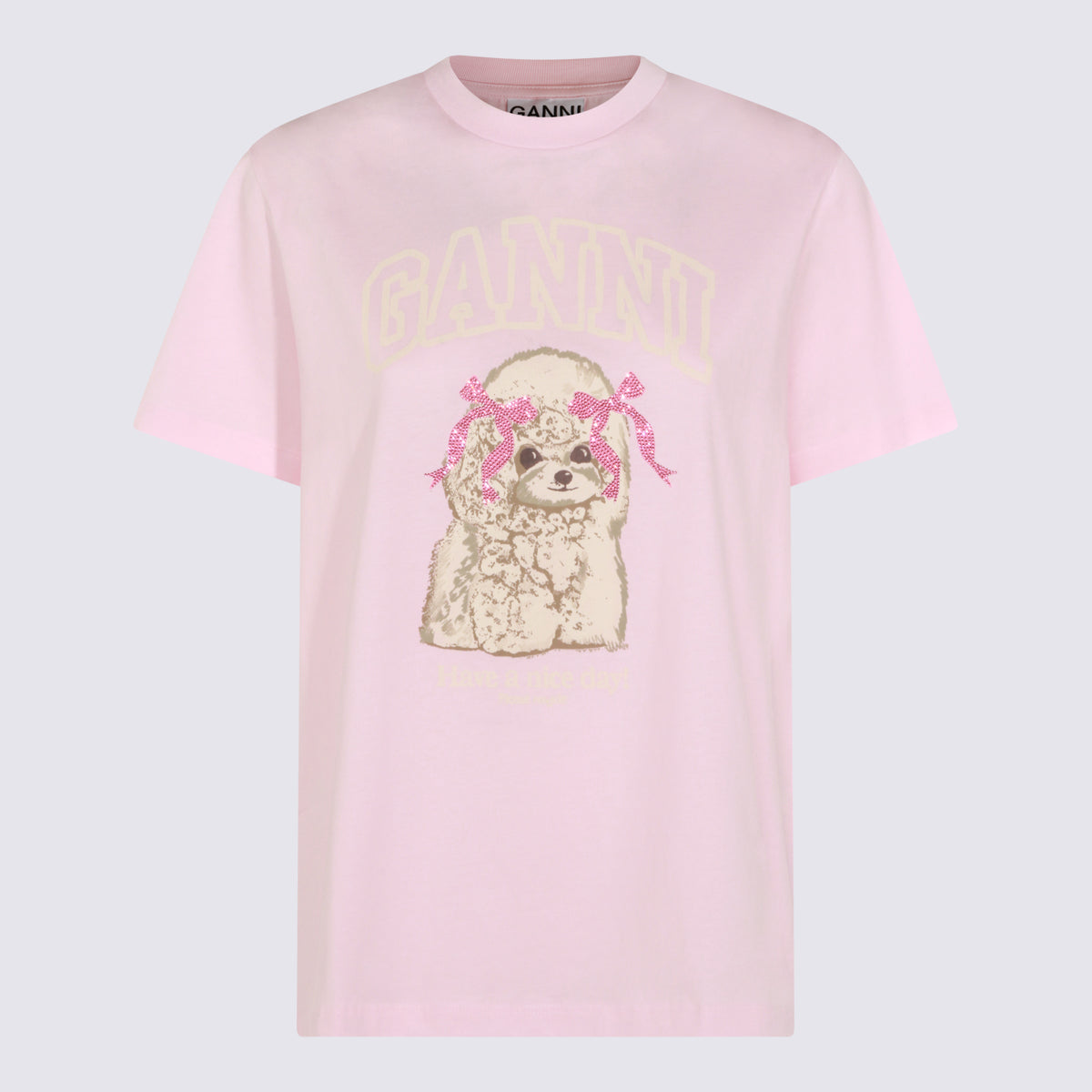 GANNI T-shirts and Polos Chalk Pink _co