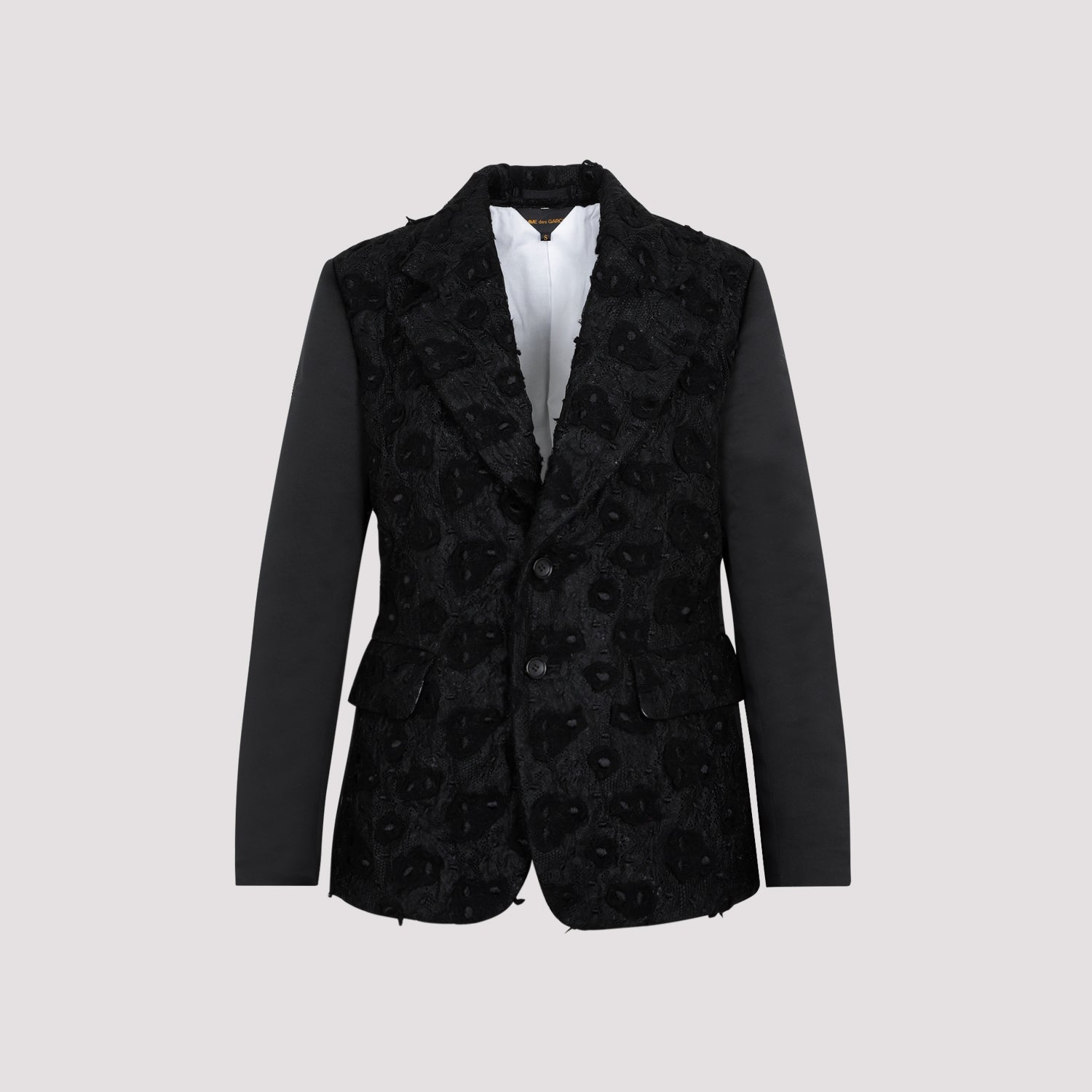 Comme Des Garçons Jacket Black Wool Decoration