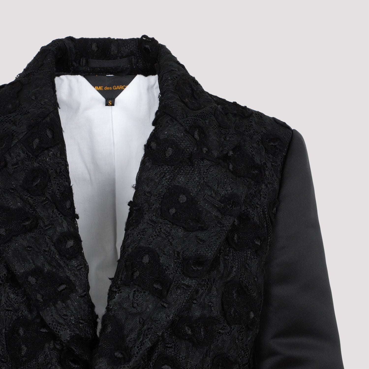 Comme Des Garçons Jacket Black Wool Decoration
