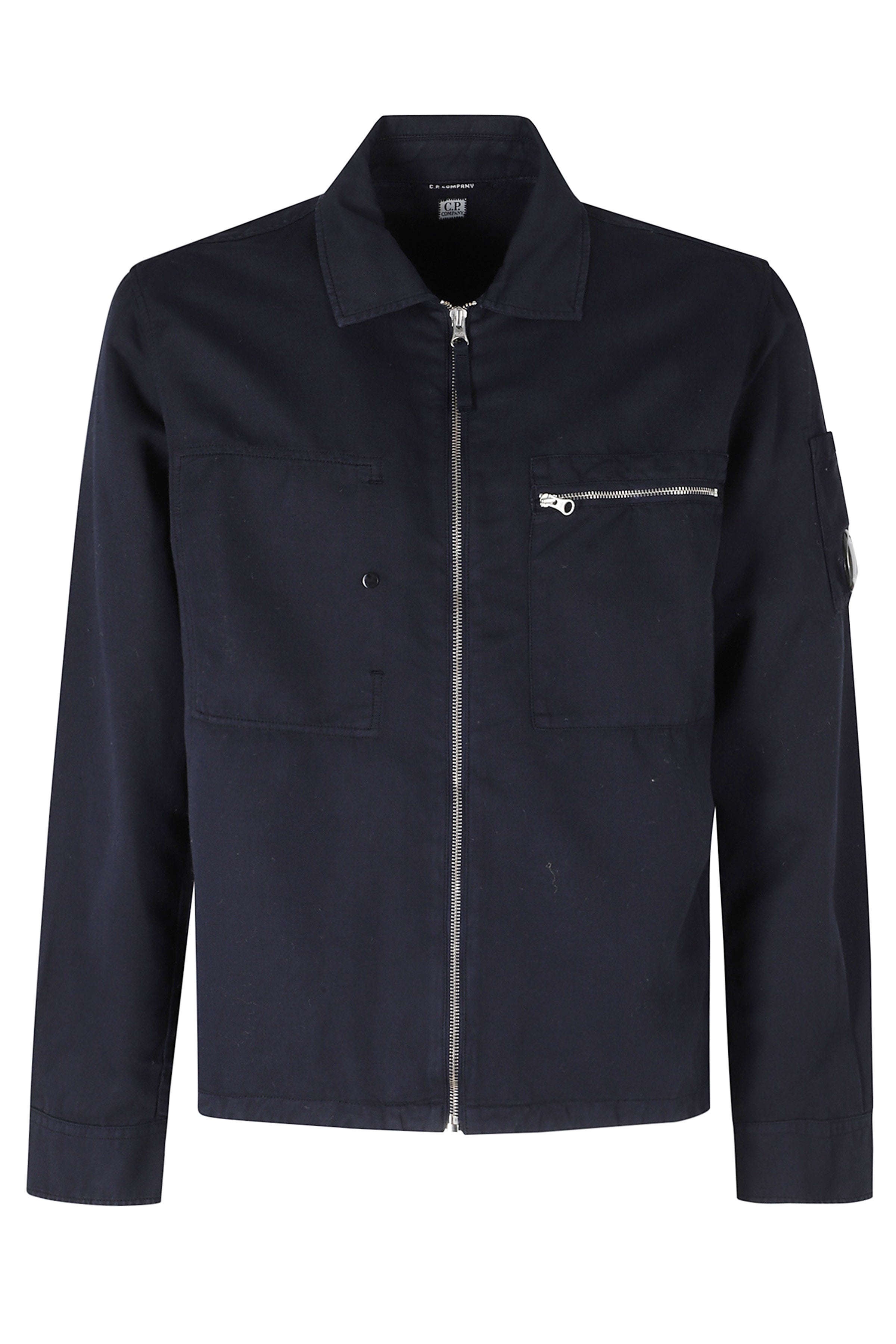 Overshirt Cotton-Linen Blue Cotone Giacca