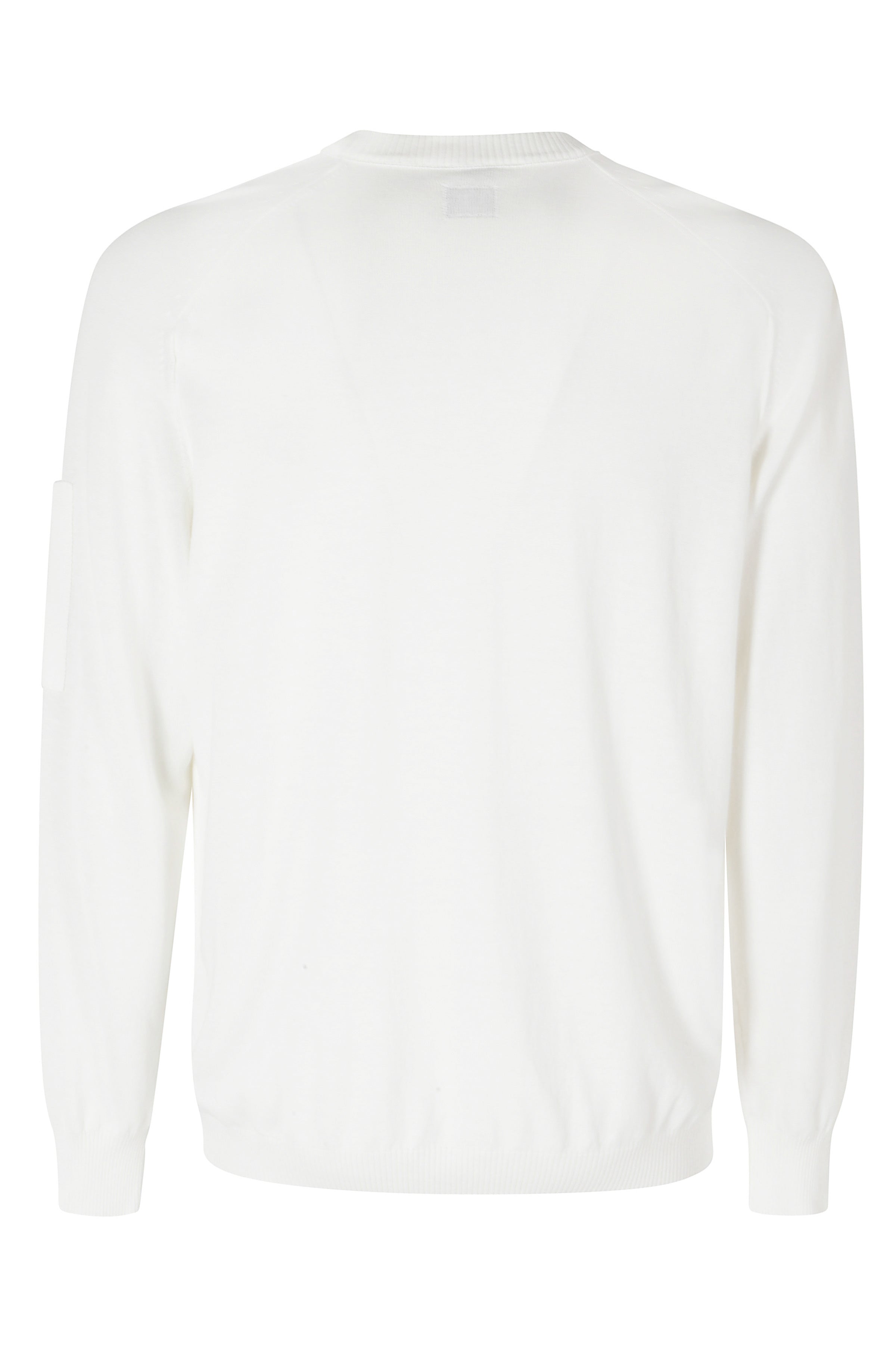 Cotton Crepe Crewneck Lens Sweater White Cotone Maglia