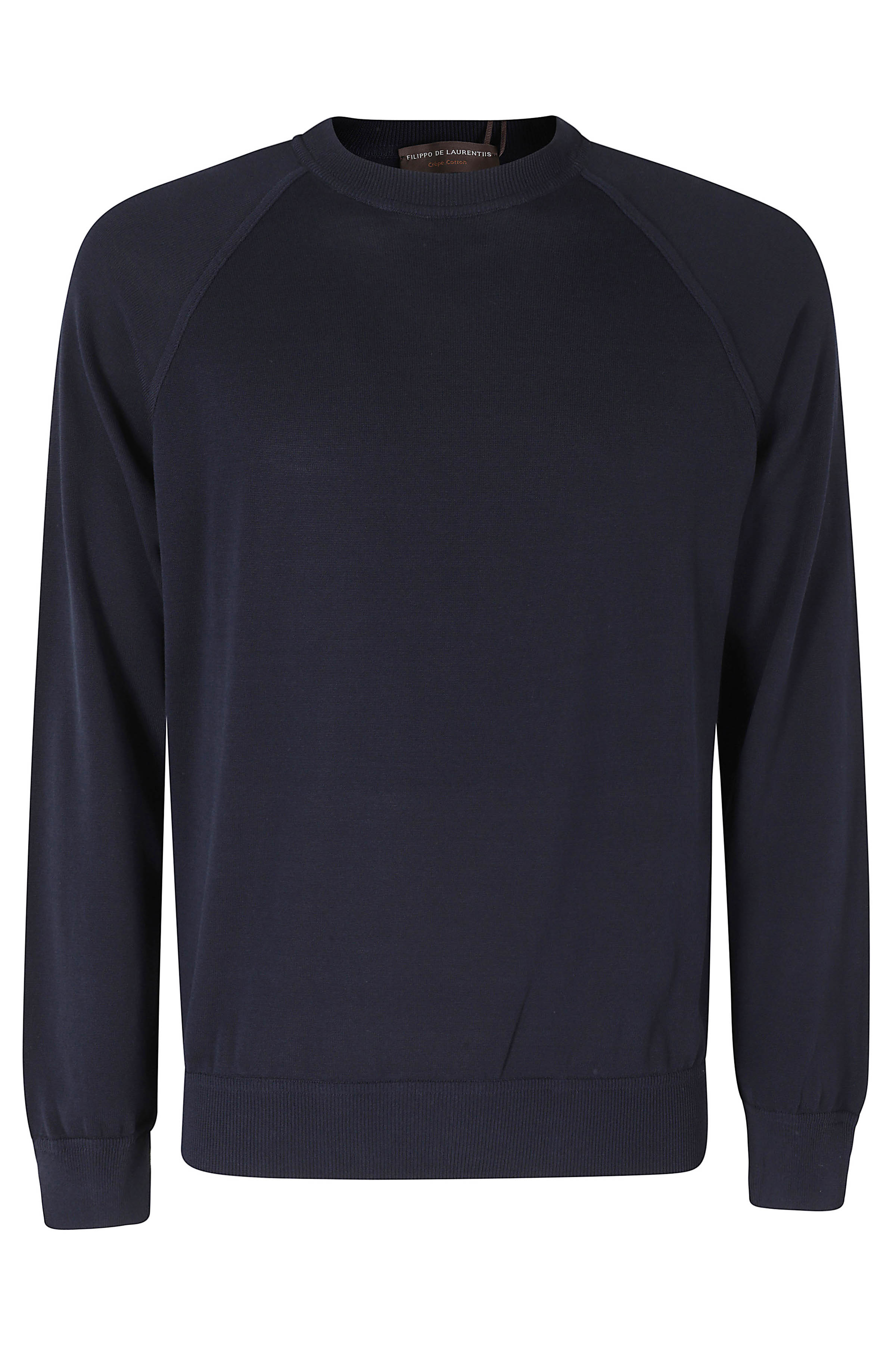 Girocollo Taglio Felpa Crepe Blue Cotone Maglia