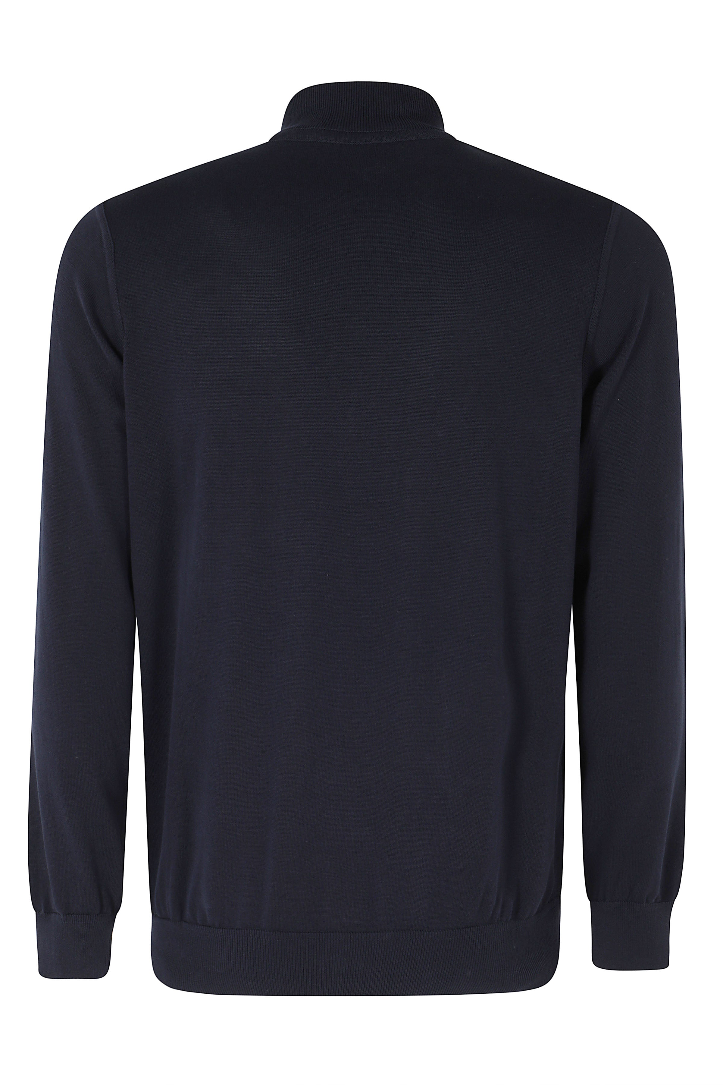 Maglia Bomber Zip Crepe Cotone Blue
