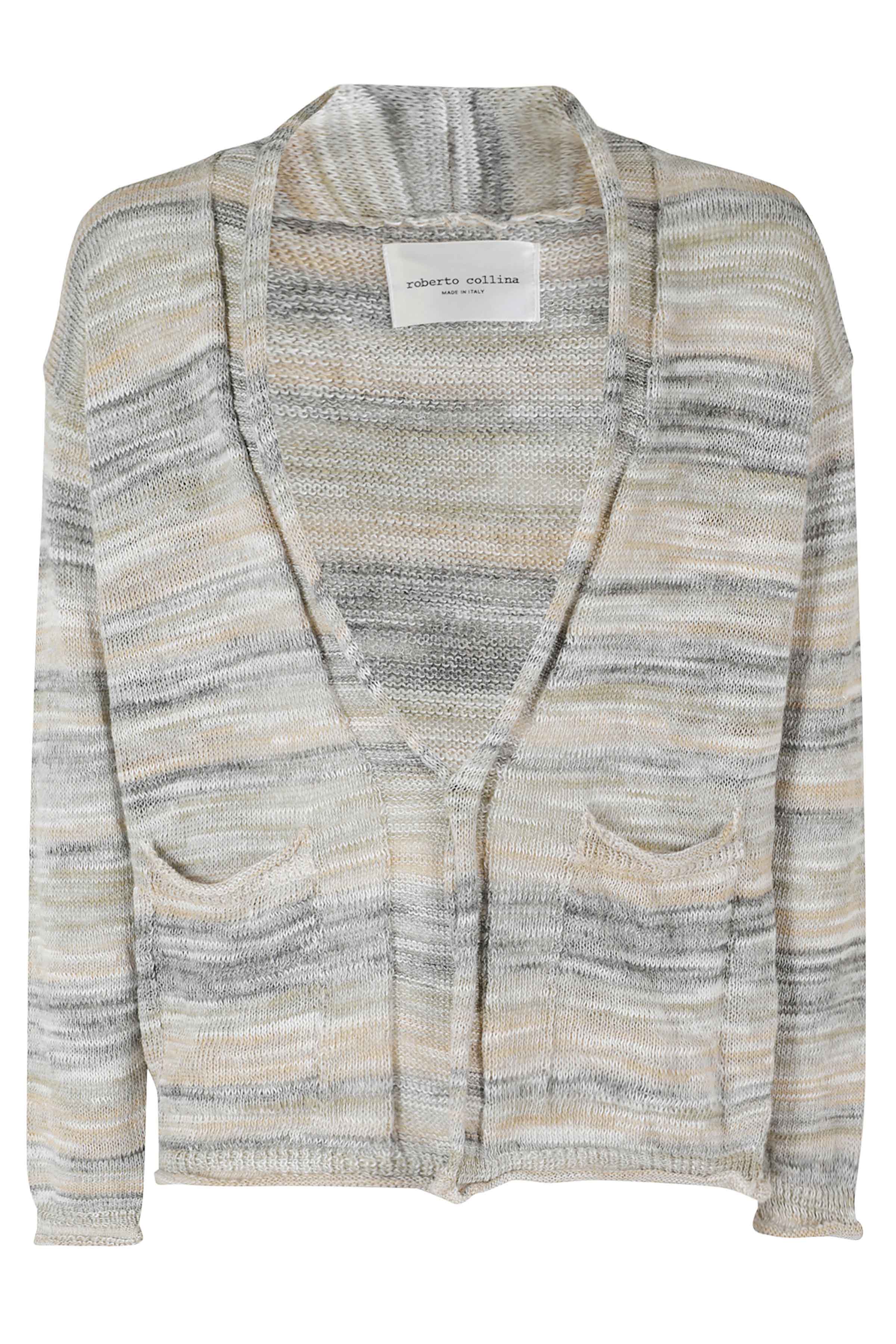 Cardigan Ml Over Mouline Grey Lino Maglia