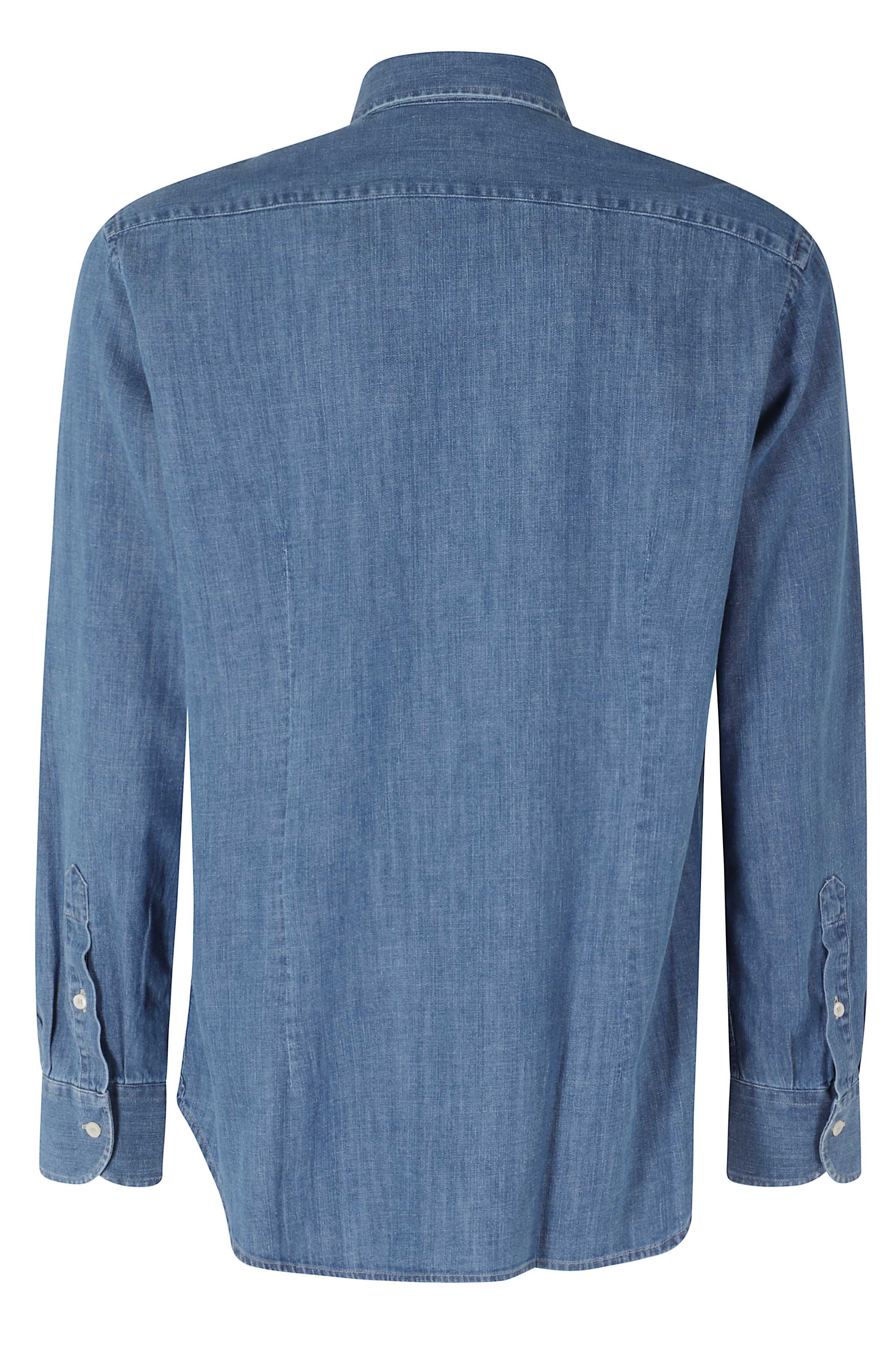 Camicia Collo Francese Blue Cotone