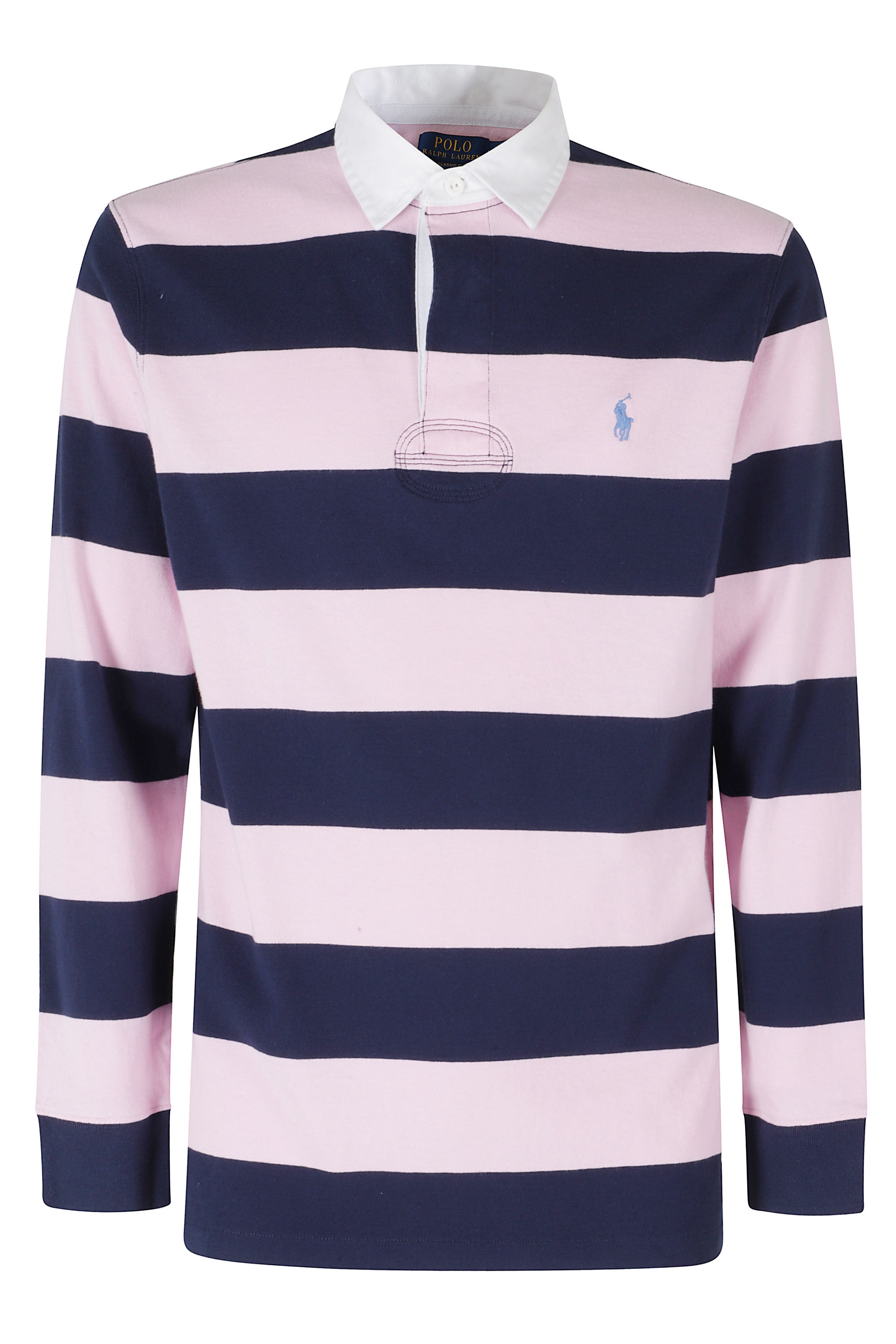 Long Sleebve Knit Pink & Purple Cotone Polo