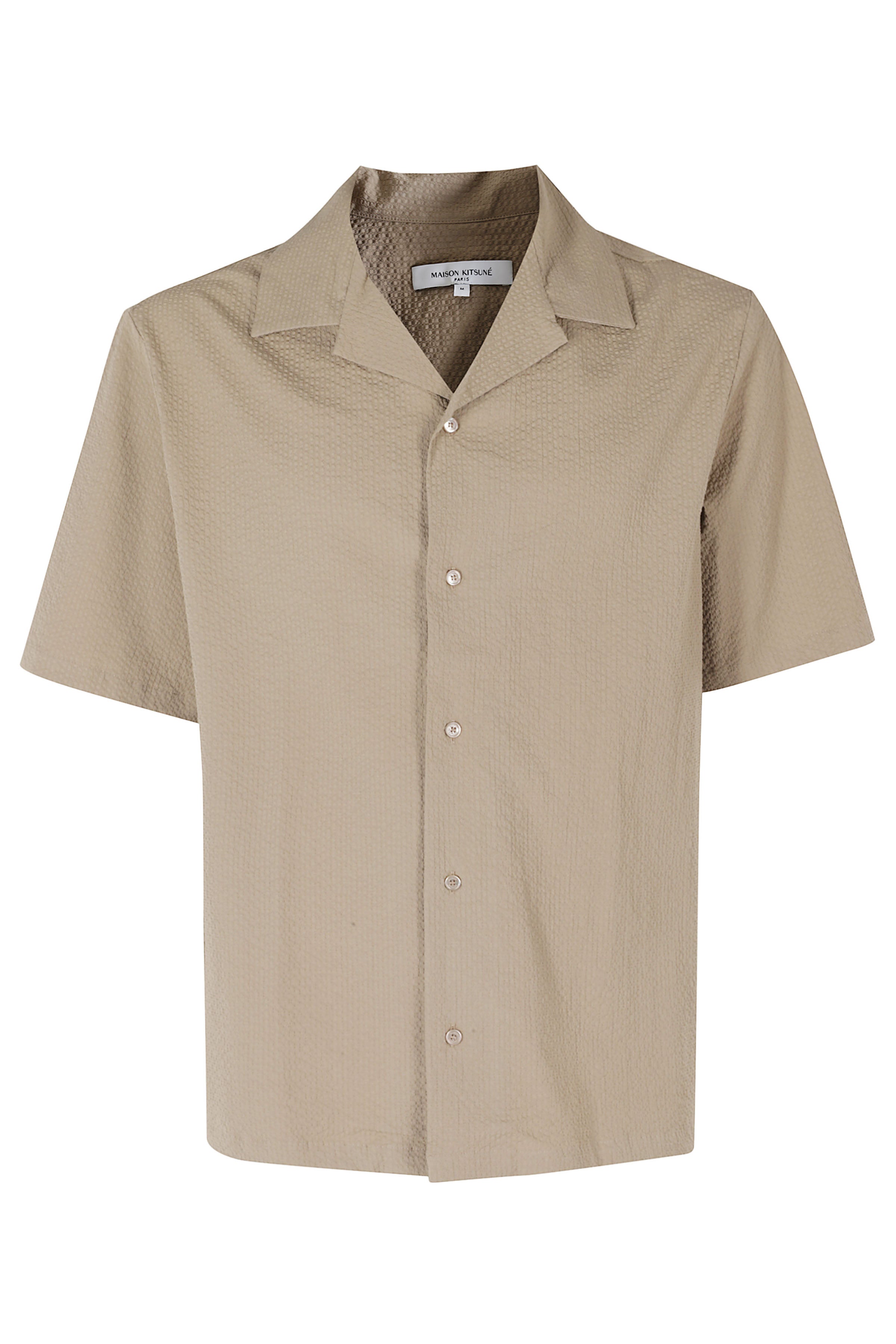 Seersucker Resort Shirt Brown Cotone Camicia
