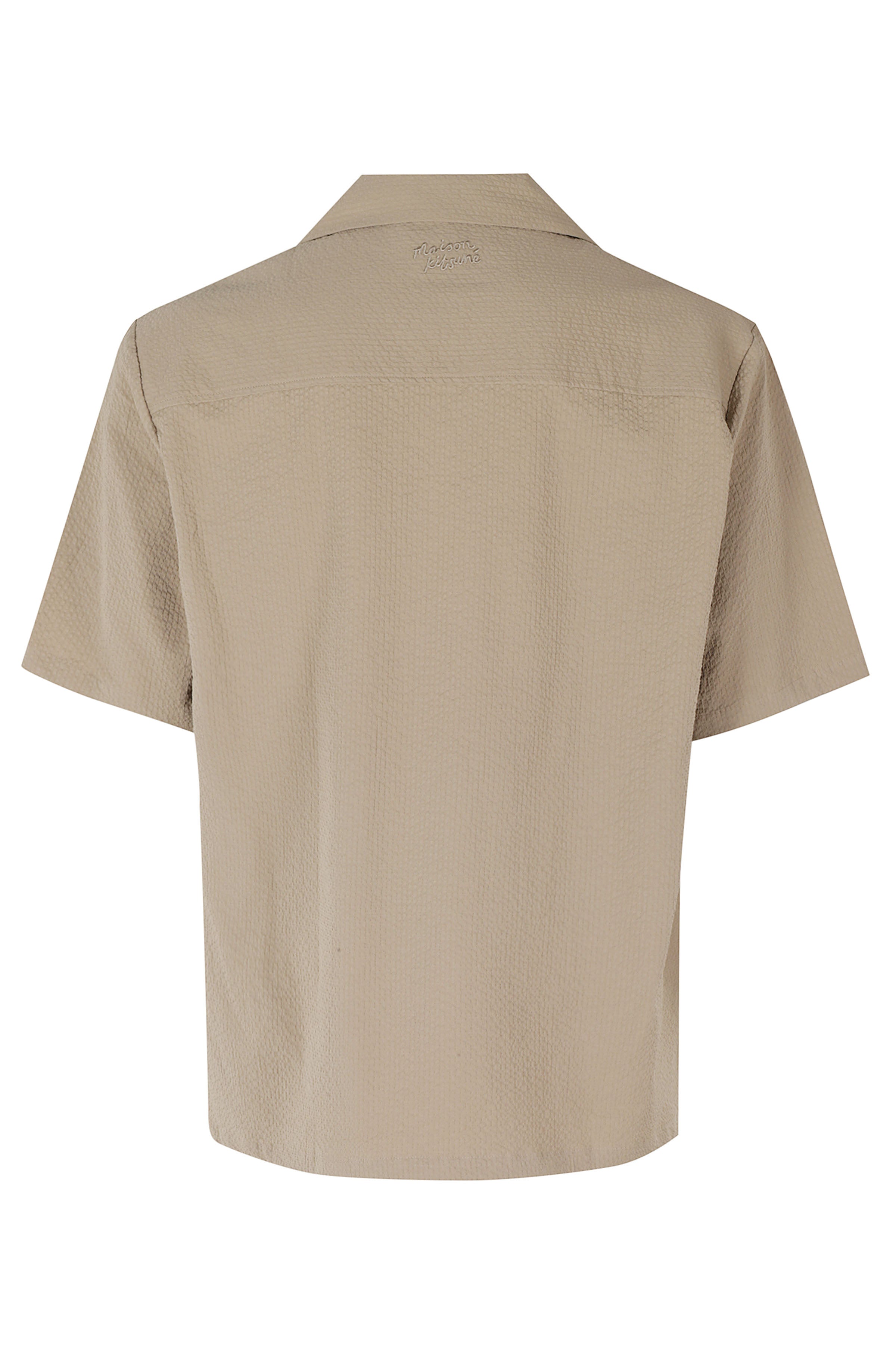 Seersucker Resort Shirt Brown Cotone Camicia
