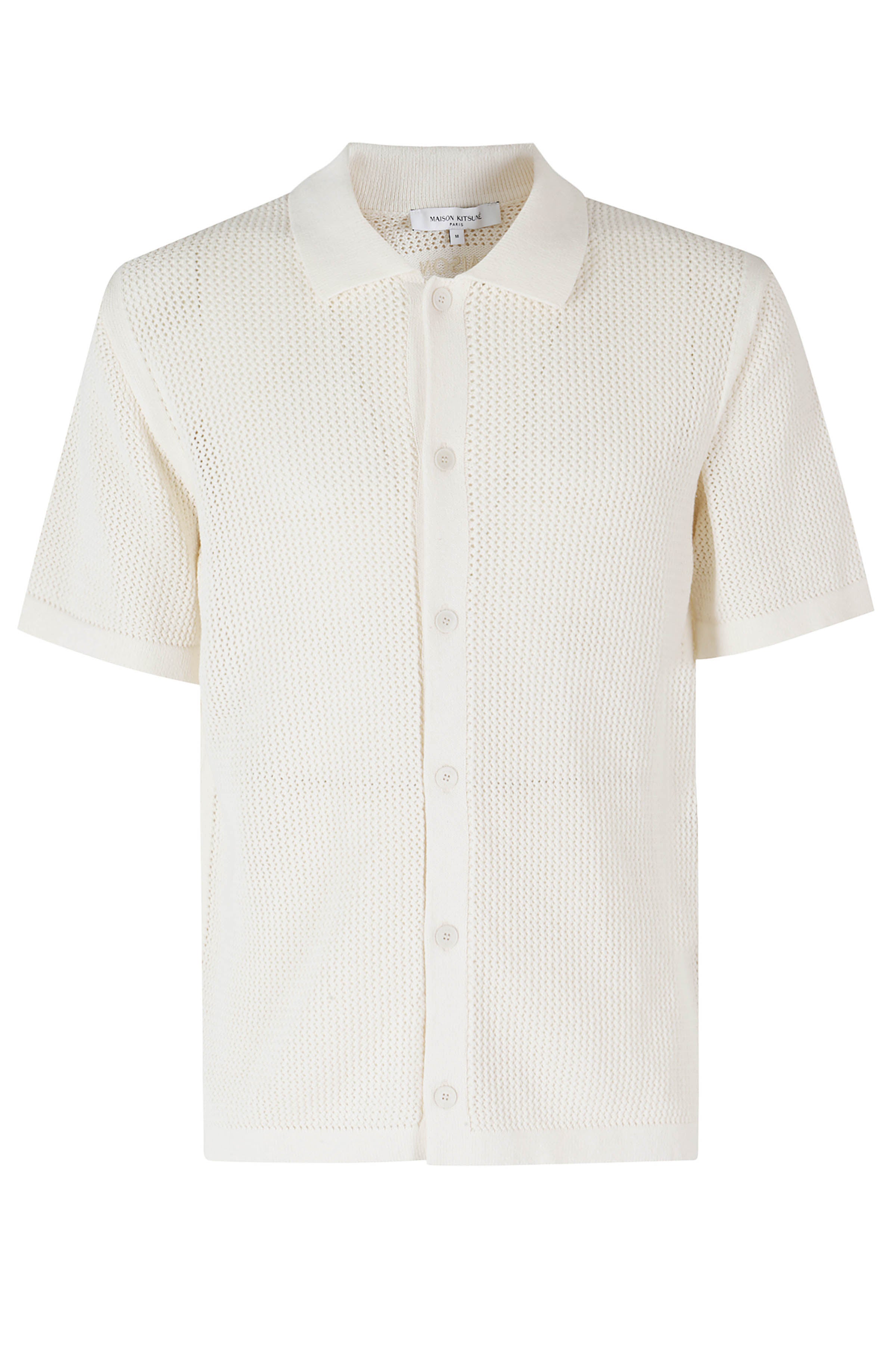 Open Knit Short Sleeve Cardigan Nude & Neutrals Cotone Maglia
