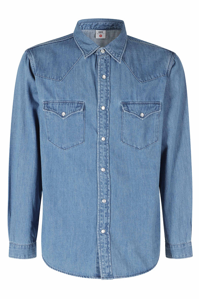 Western Shirt Jp Blue Cotone Camicia