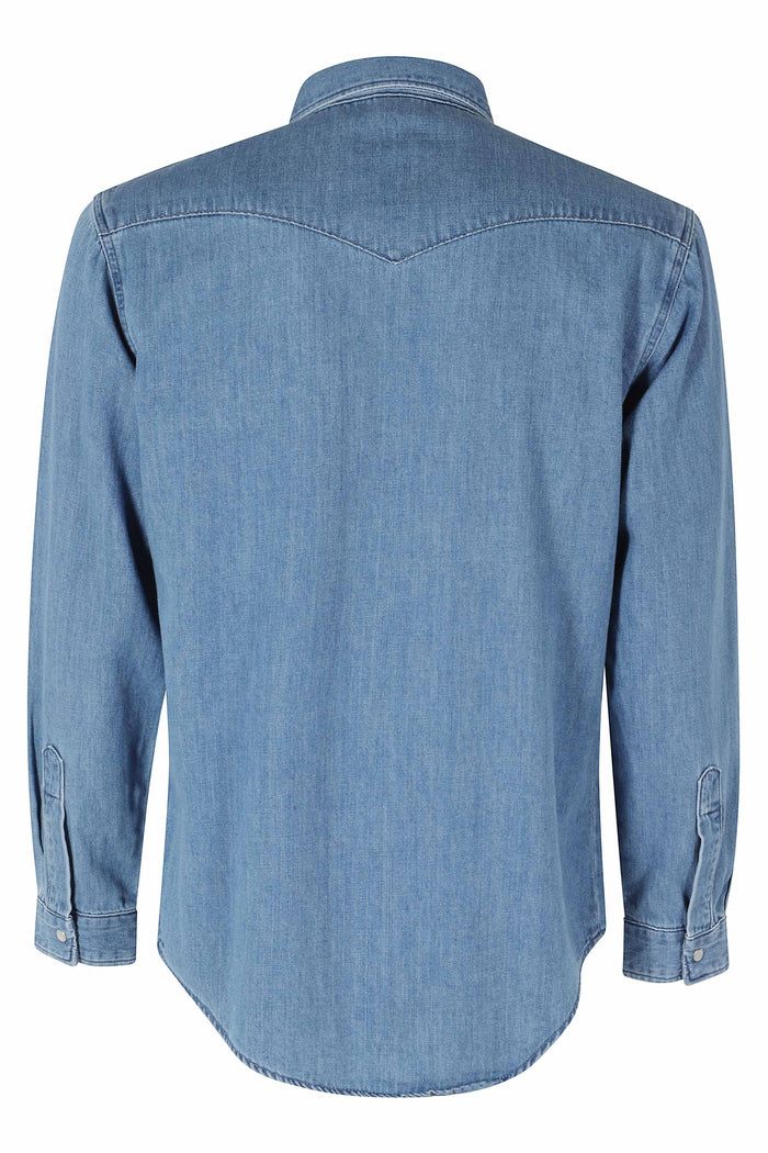 Western Shirt Jp Blue Cotone Camicia
