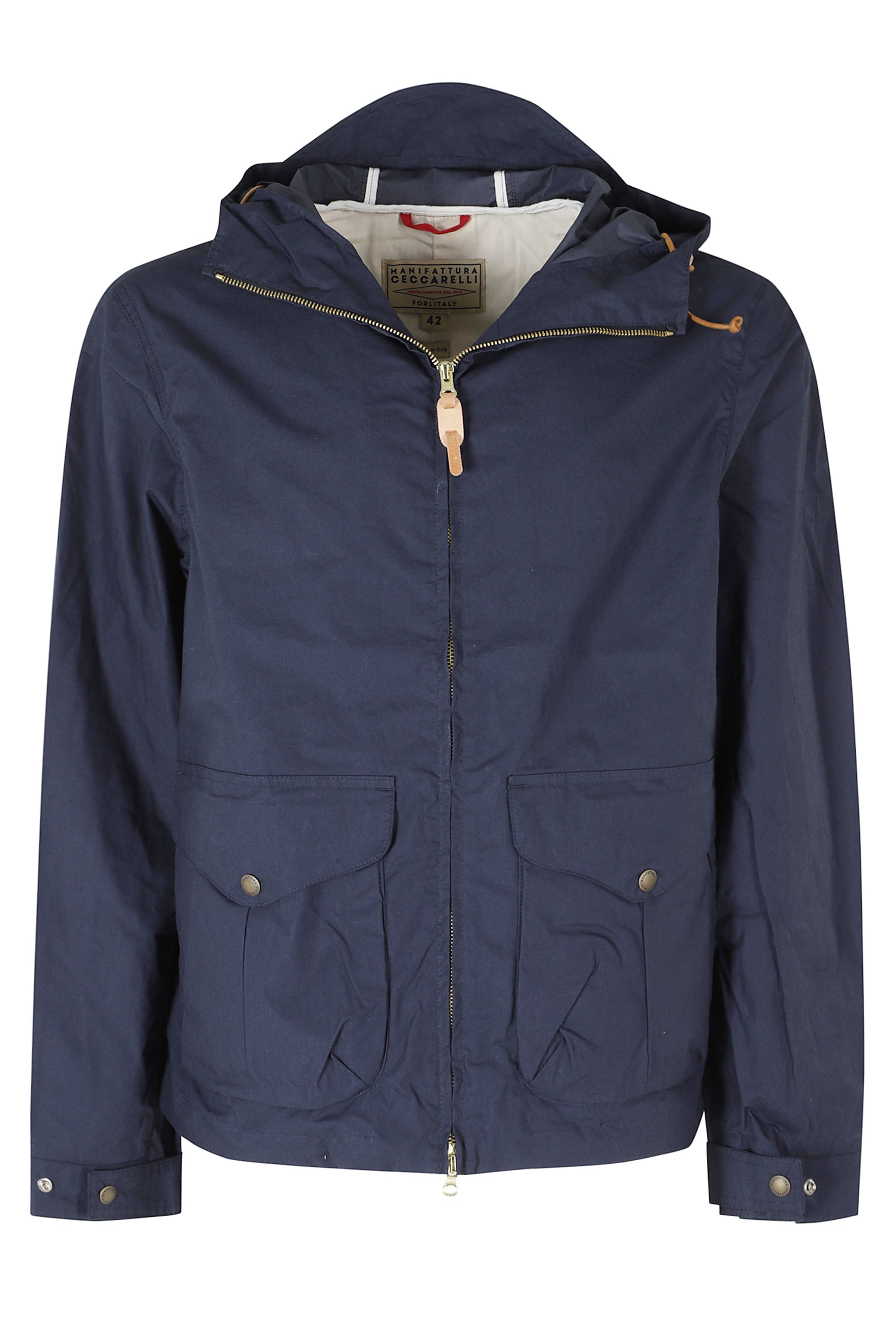 Blazer Coat With Hood Blue Giacca