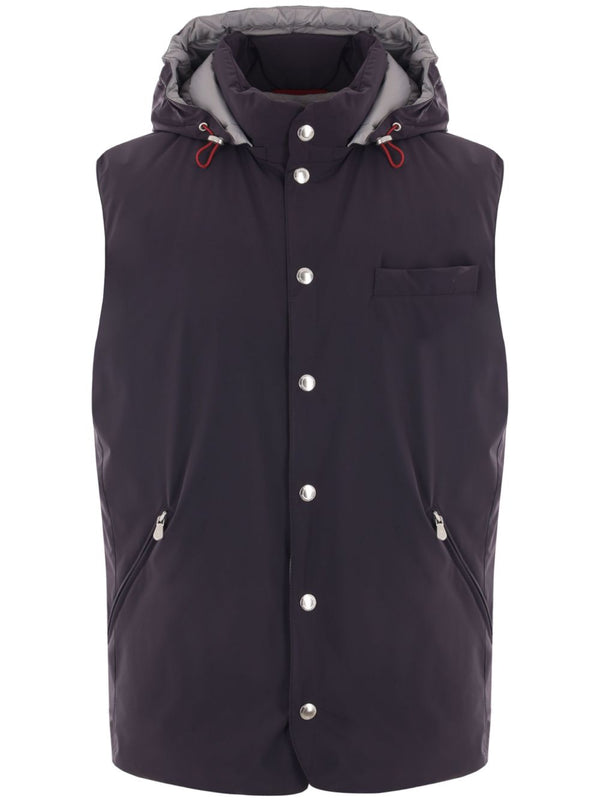Brunello Cucinelli Outer: Polyamide 87% gilet in navy