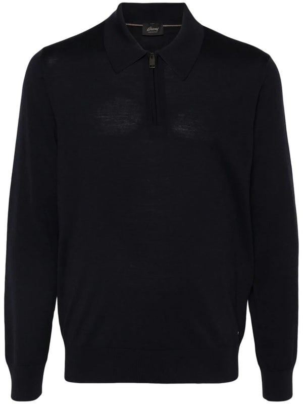 Brioni Wool 100% polo shirt in navy