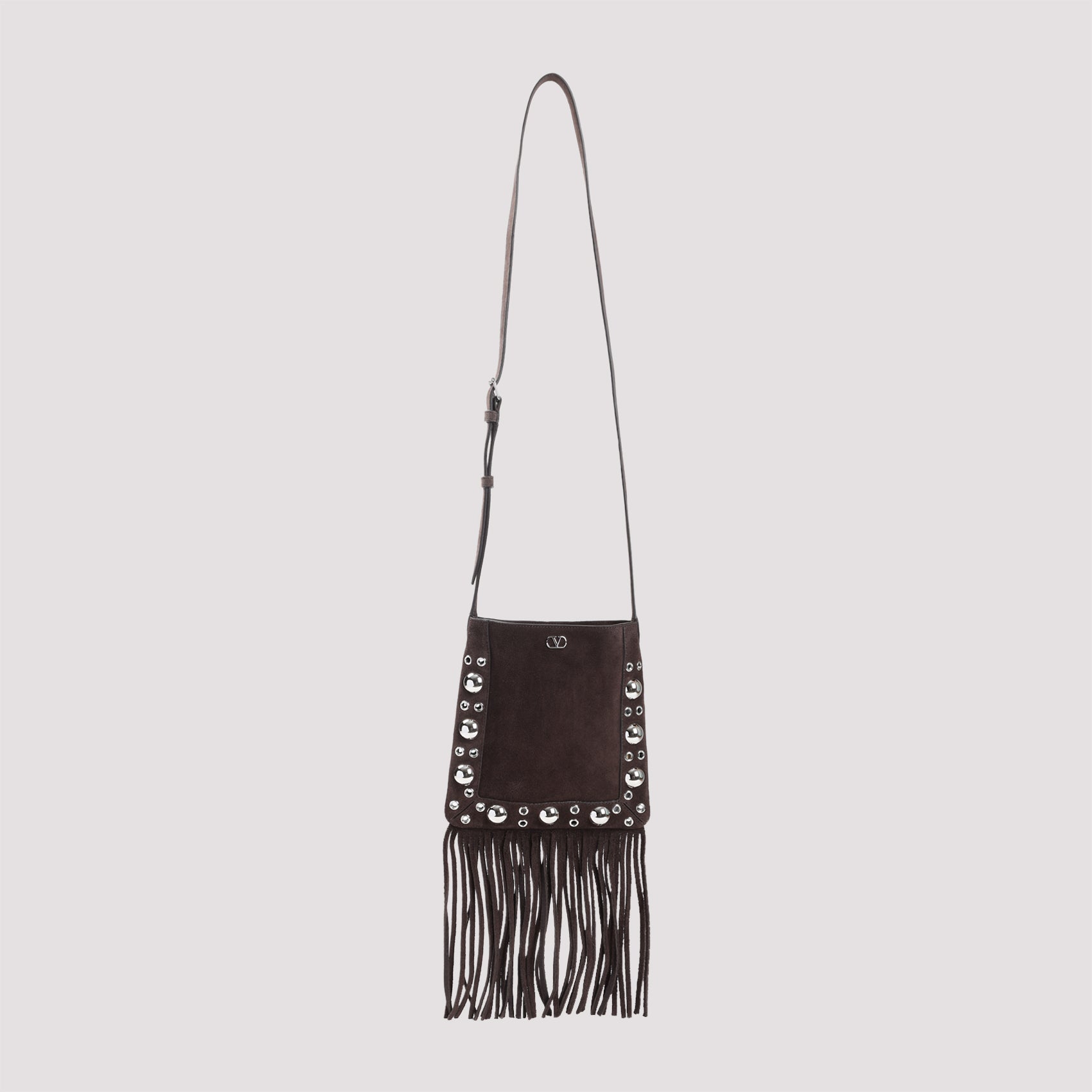 Small Cross Body Bag Brown Suede Leather