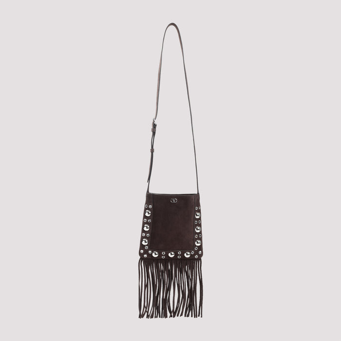 Small Cross Body Bag Brown Suede Leather