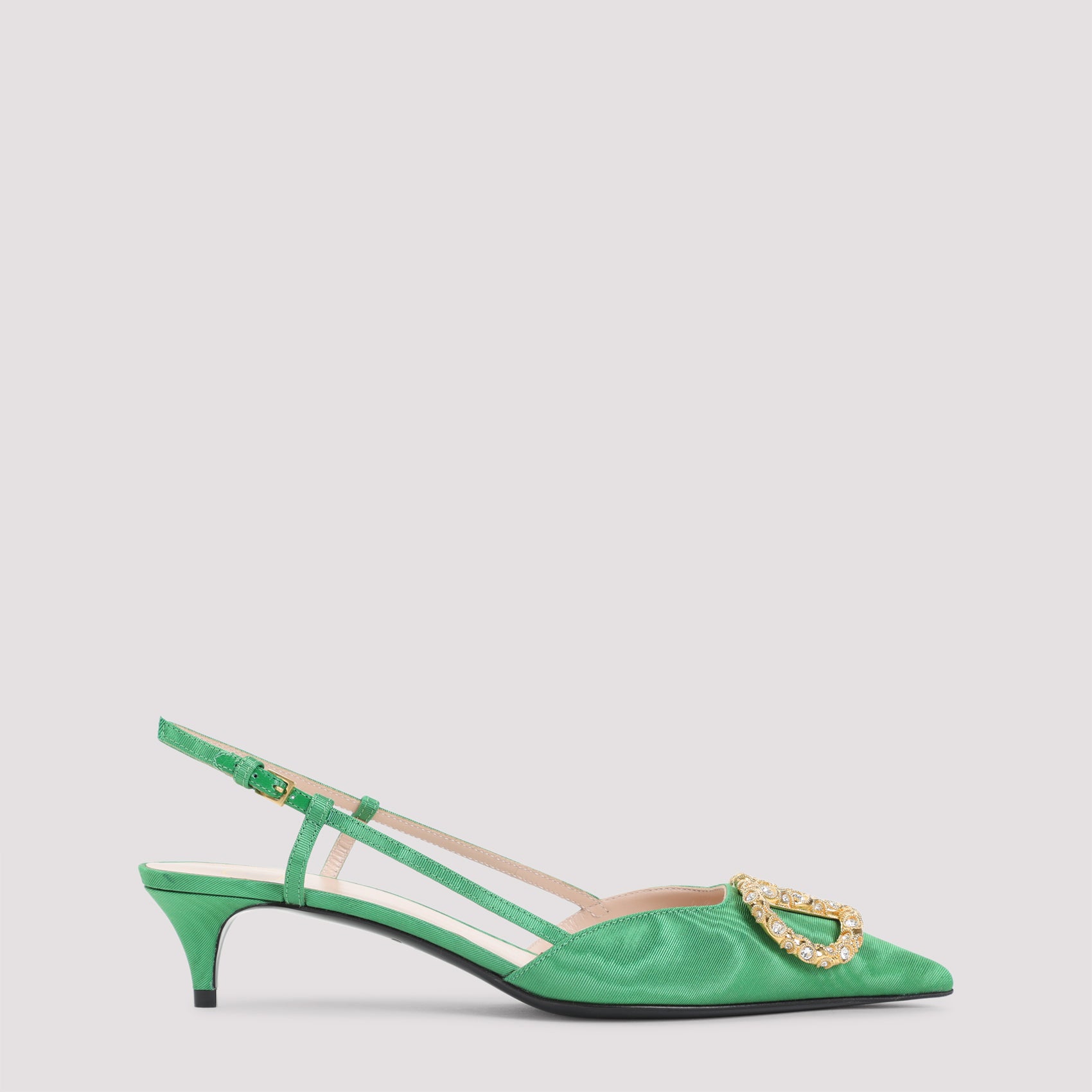Sling Back Green Viscose Shoe