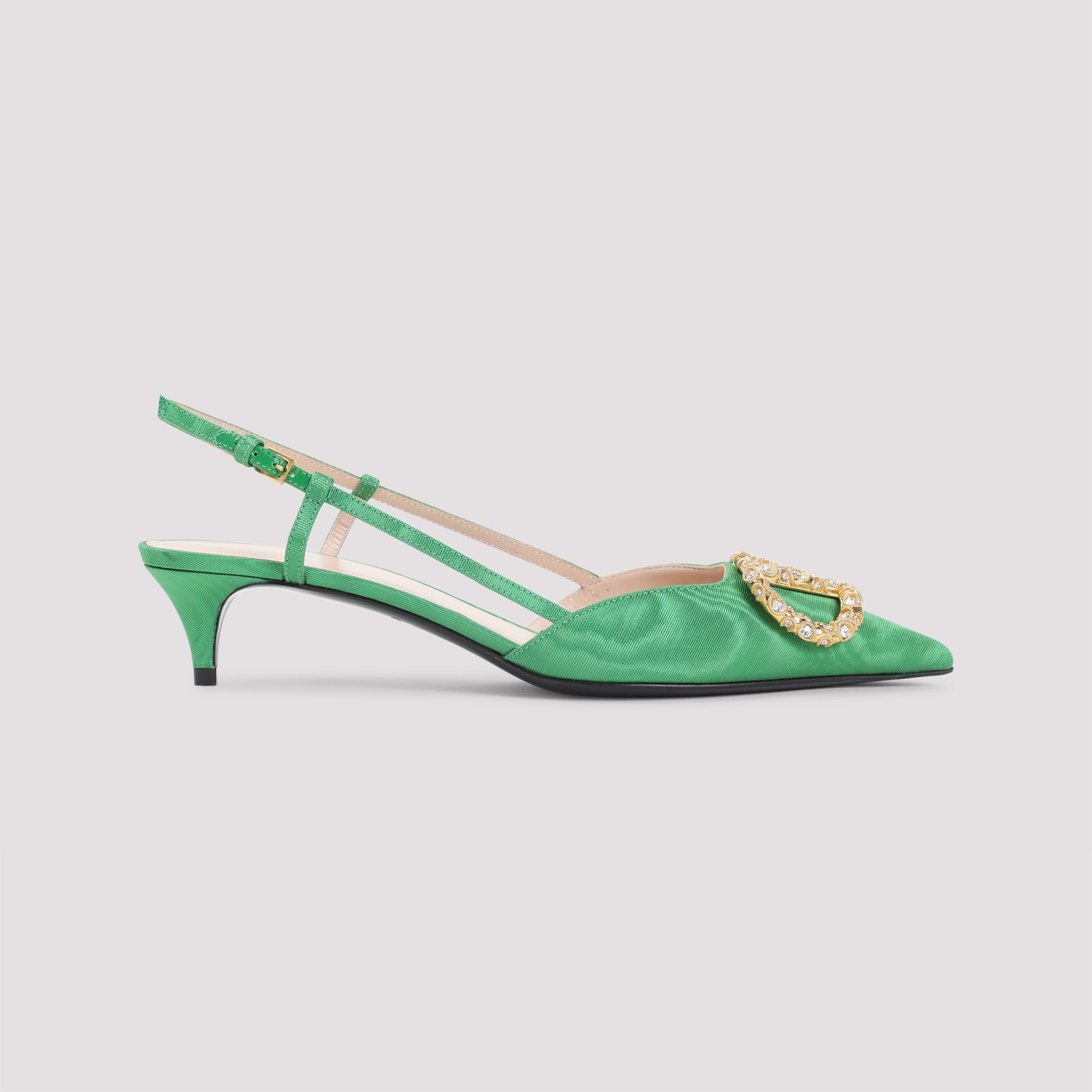 Sling Back Green Viscose Shoe