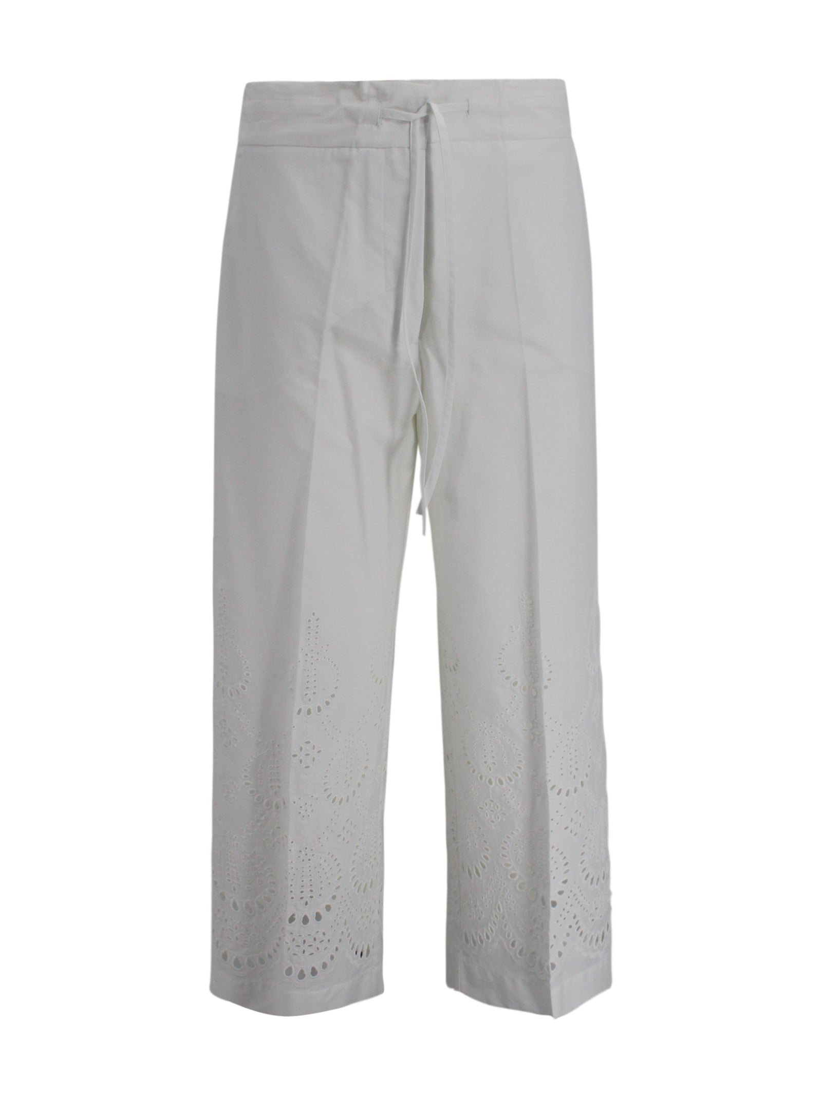 Parosh Trousers White Cotton