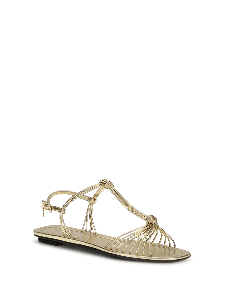 Sandals Mordoré Nappa Platinum Calf Leather