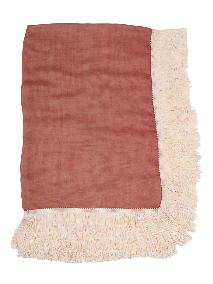 Ginny�frangia 115x150 Scarf Brown Acetate Modacrylic Silk
