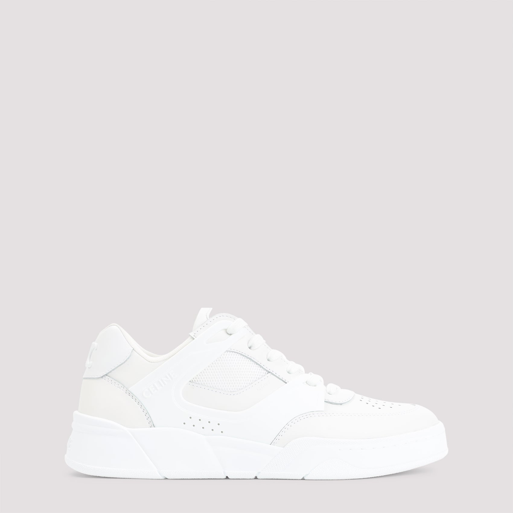 Ct-09 Leather, Rubber And Mesh Sneakers White Calf Leather
