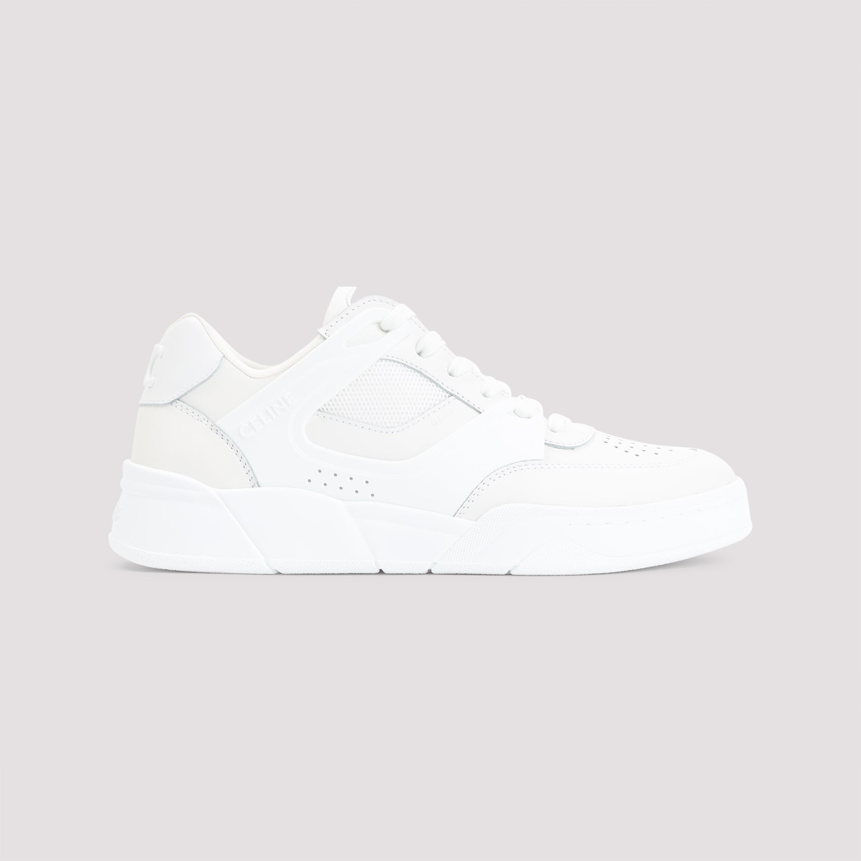Ct-09 Leather, Rubber And Mesh Sneakers White Calf Leather