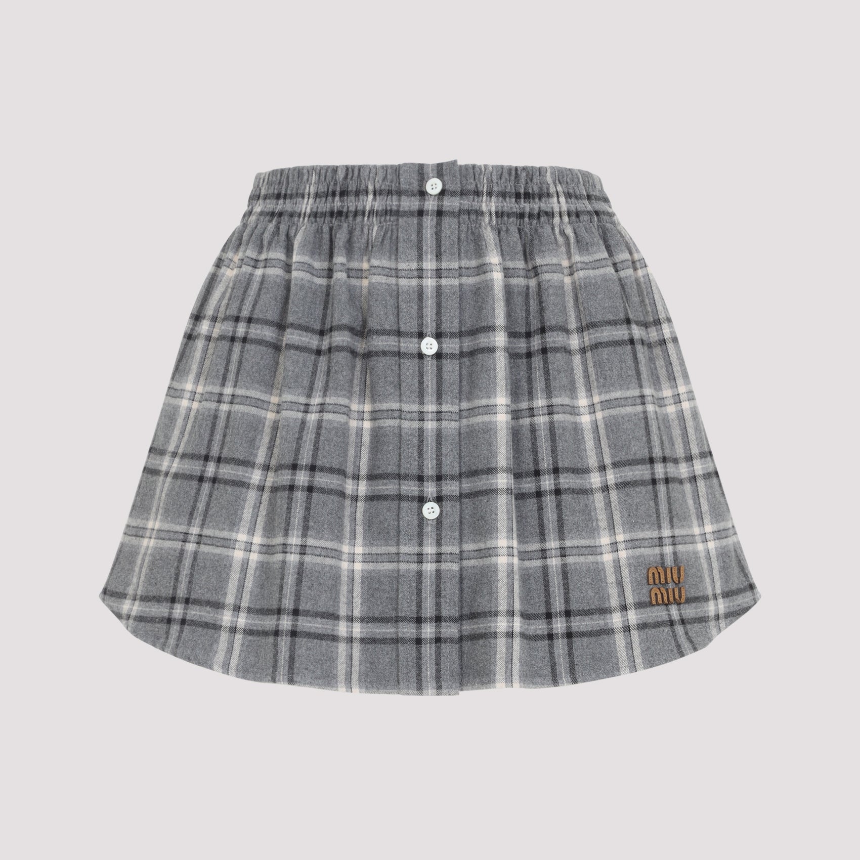 Cotton Midi Skirt Grey