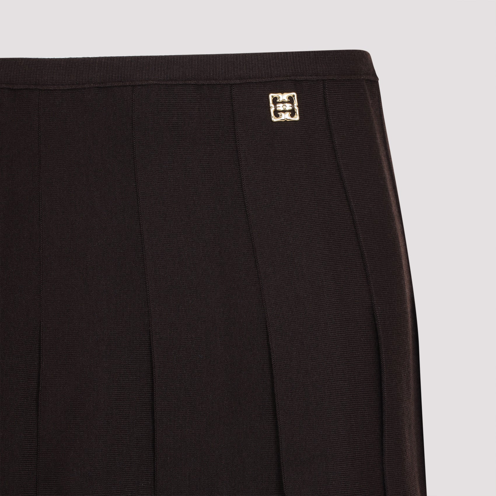 Skirt Brown Wool Polyamide Elastane