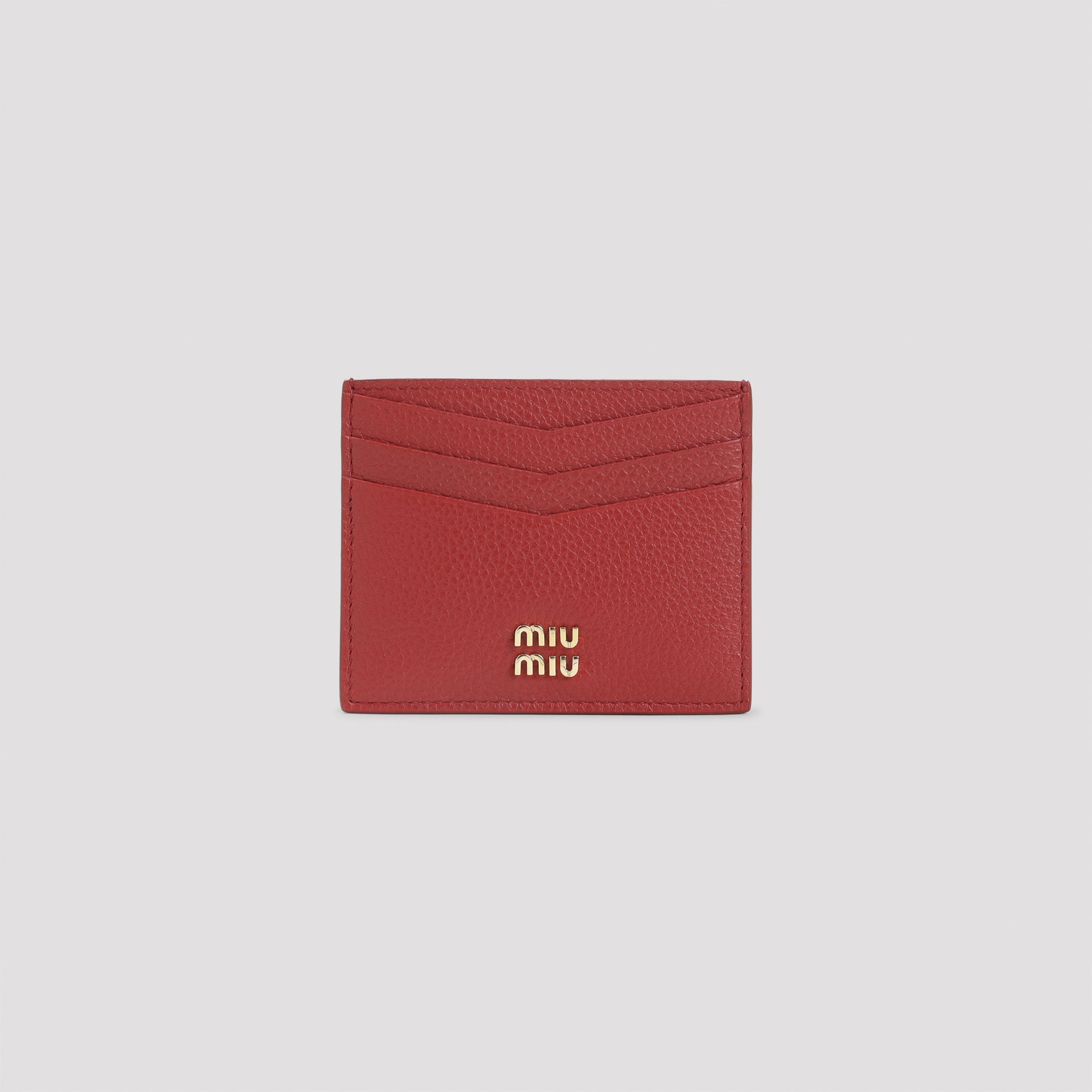 Calf Leather Card Case Red Smallleathergoods