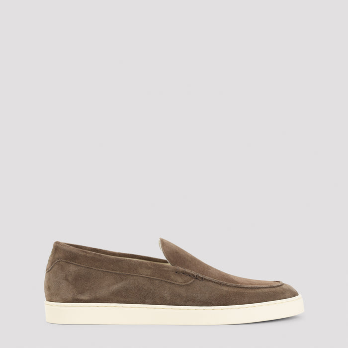 Loafers Brown Suede Leather Rubber Shoe