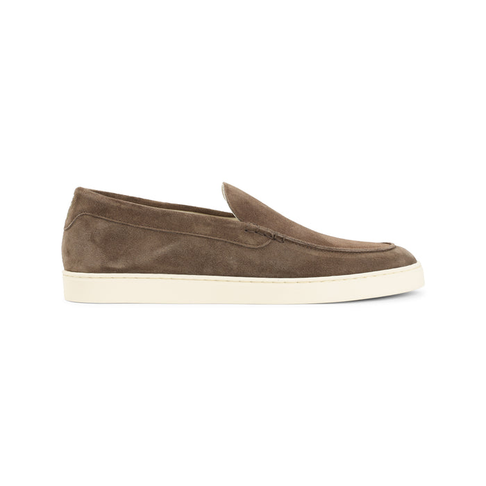 Loafers Brown Suede Leather Rubber Shoe