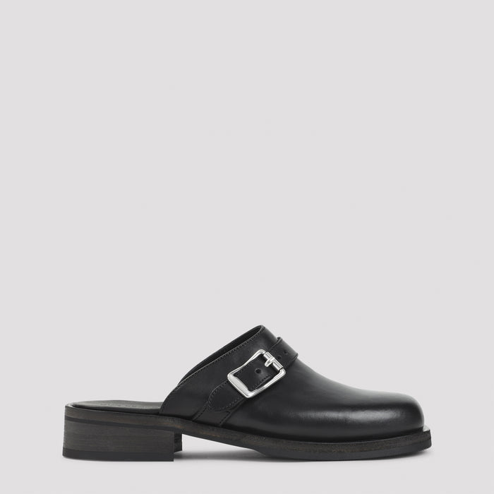 Camion Mule Black Cow Leather Shoe