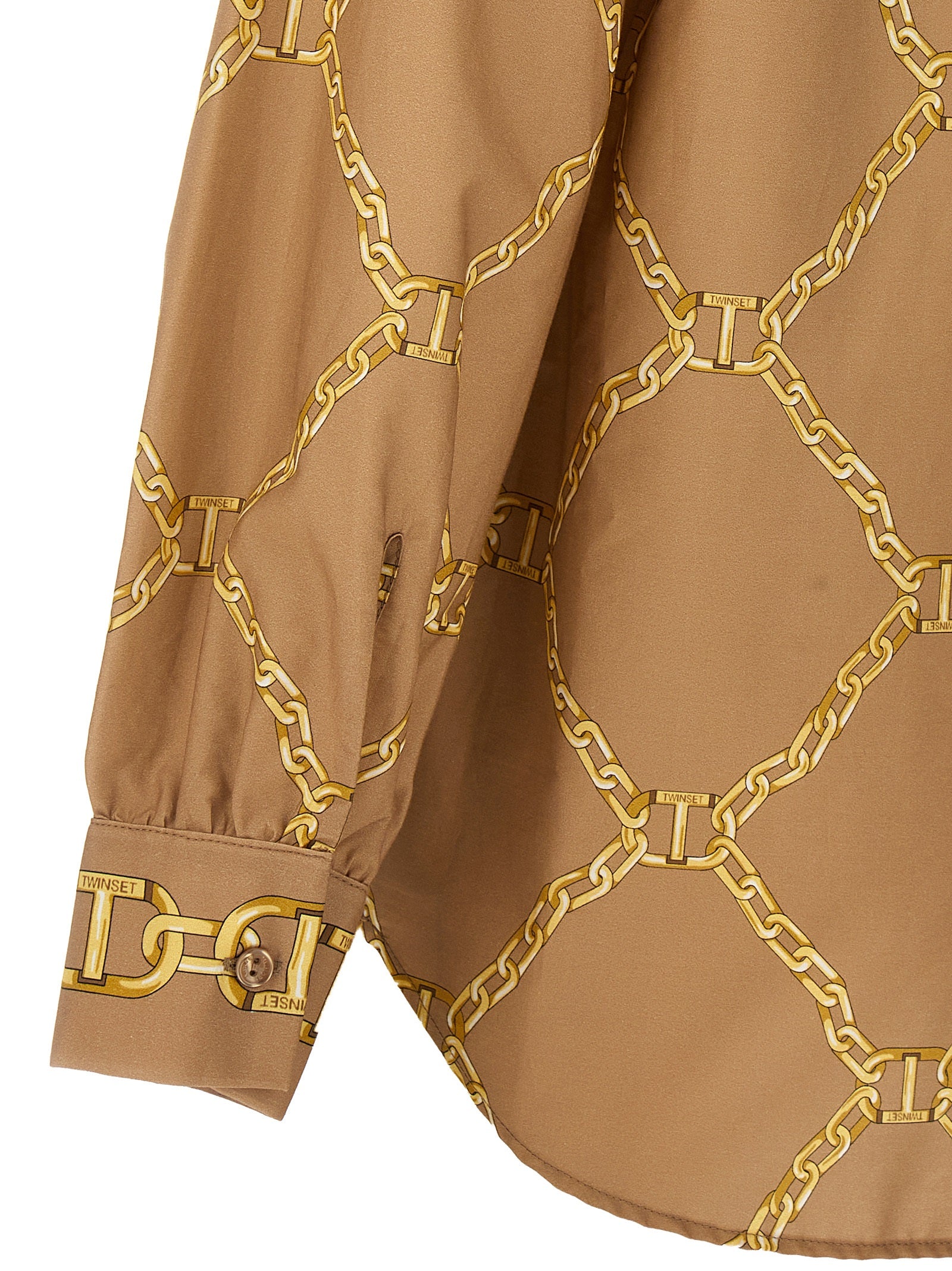 Print shirt Beige Cotton Shirt, Blouse