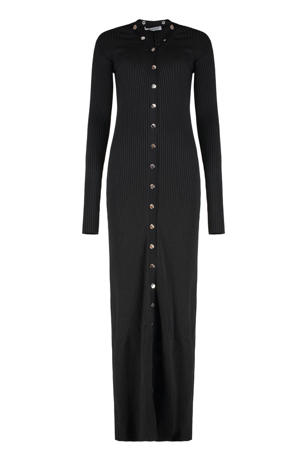 Long Knitted Cardigan Black Viscose Cardigans