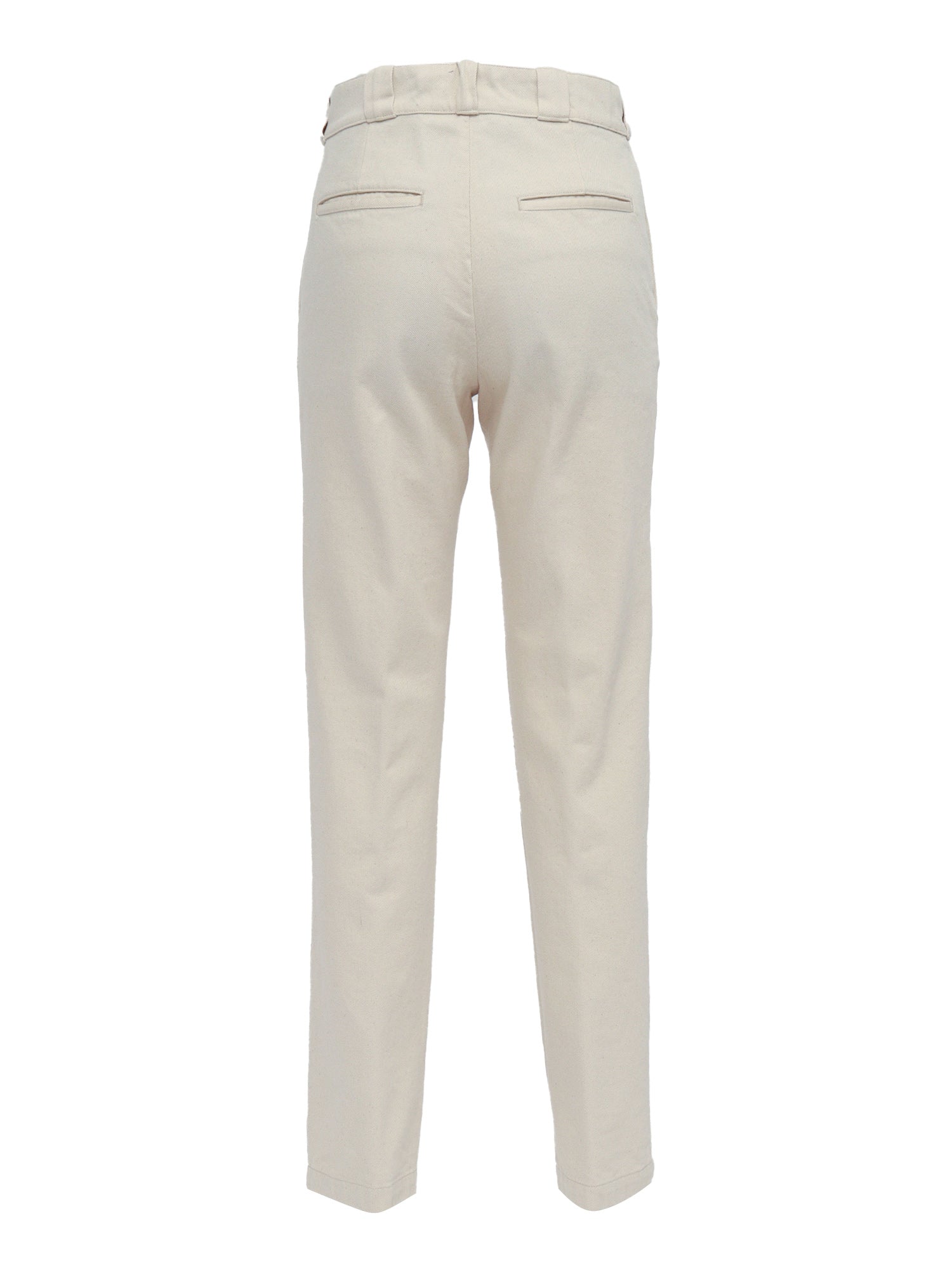 Woman Pants Beige Cotton