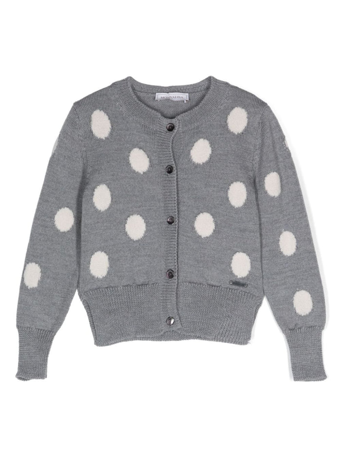 Monnalisa Sweaters Grigio/ecrù Lana