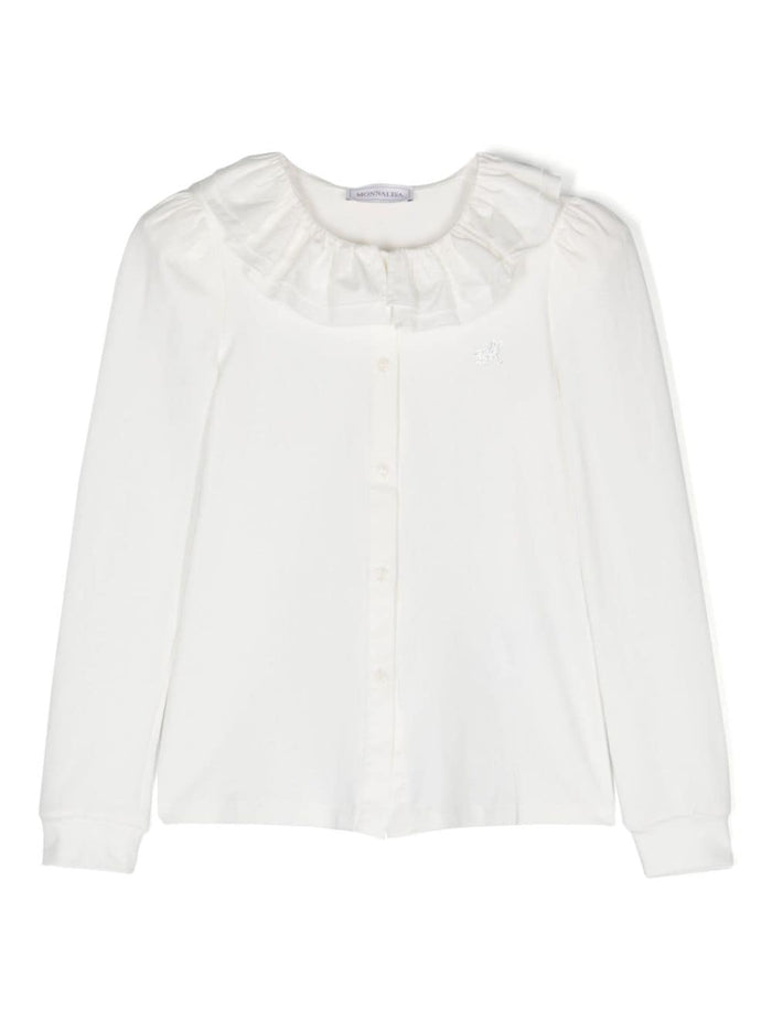 Monnalisa Shirts Cream Cotone